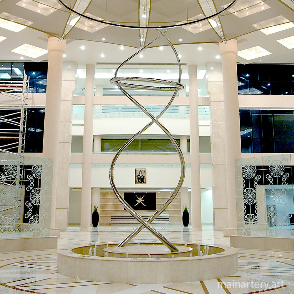 Cover: Ribbon Spiral Form Stainless Sculpture