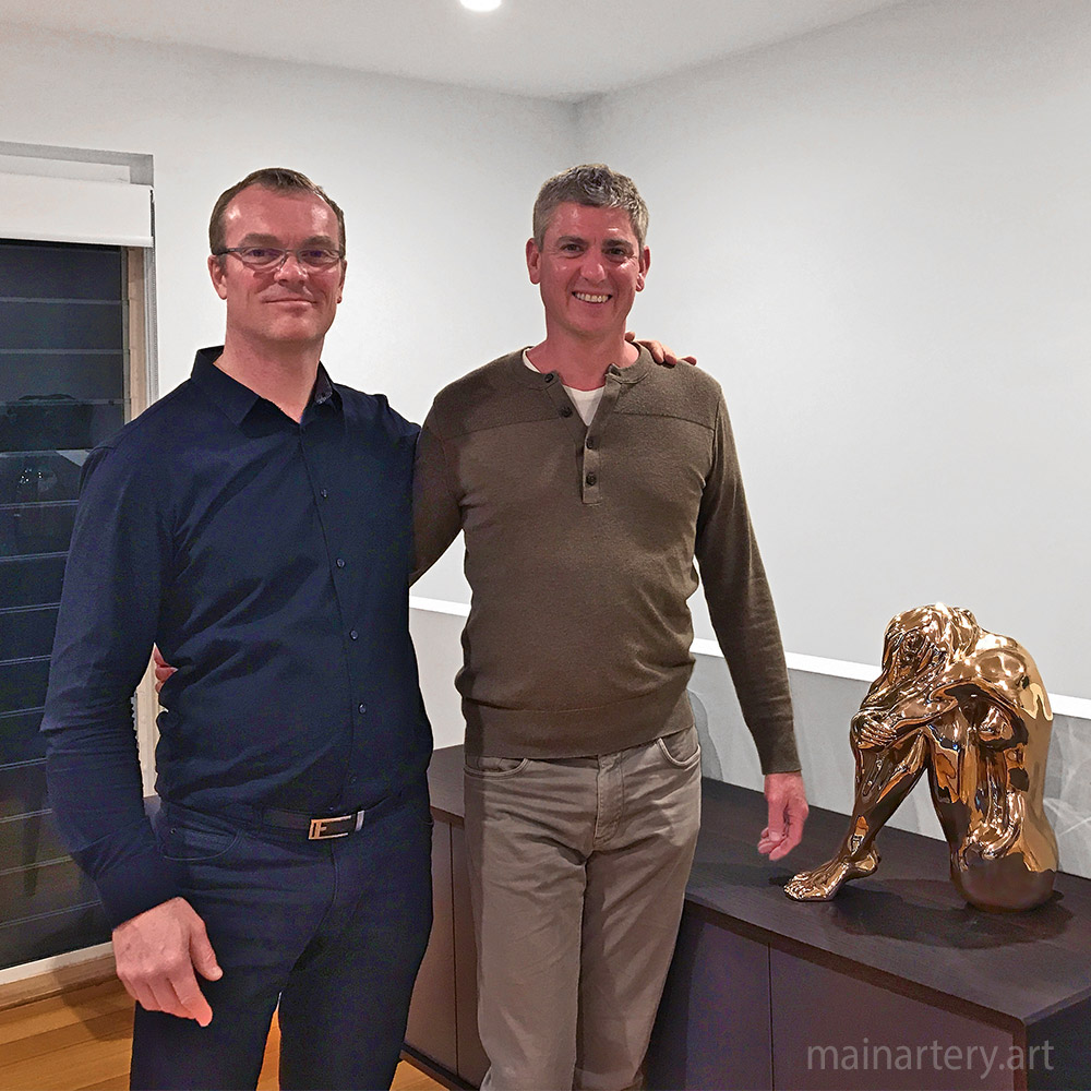 Cover: Female Sitting Golden Bronze Sculpture