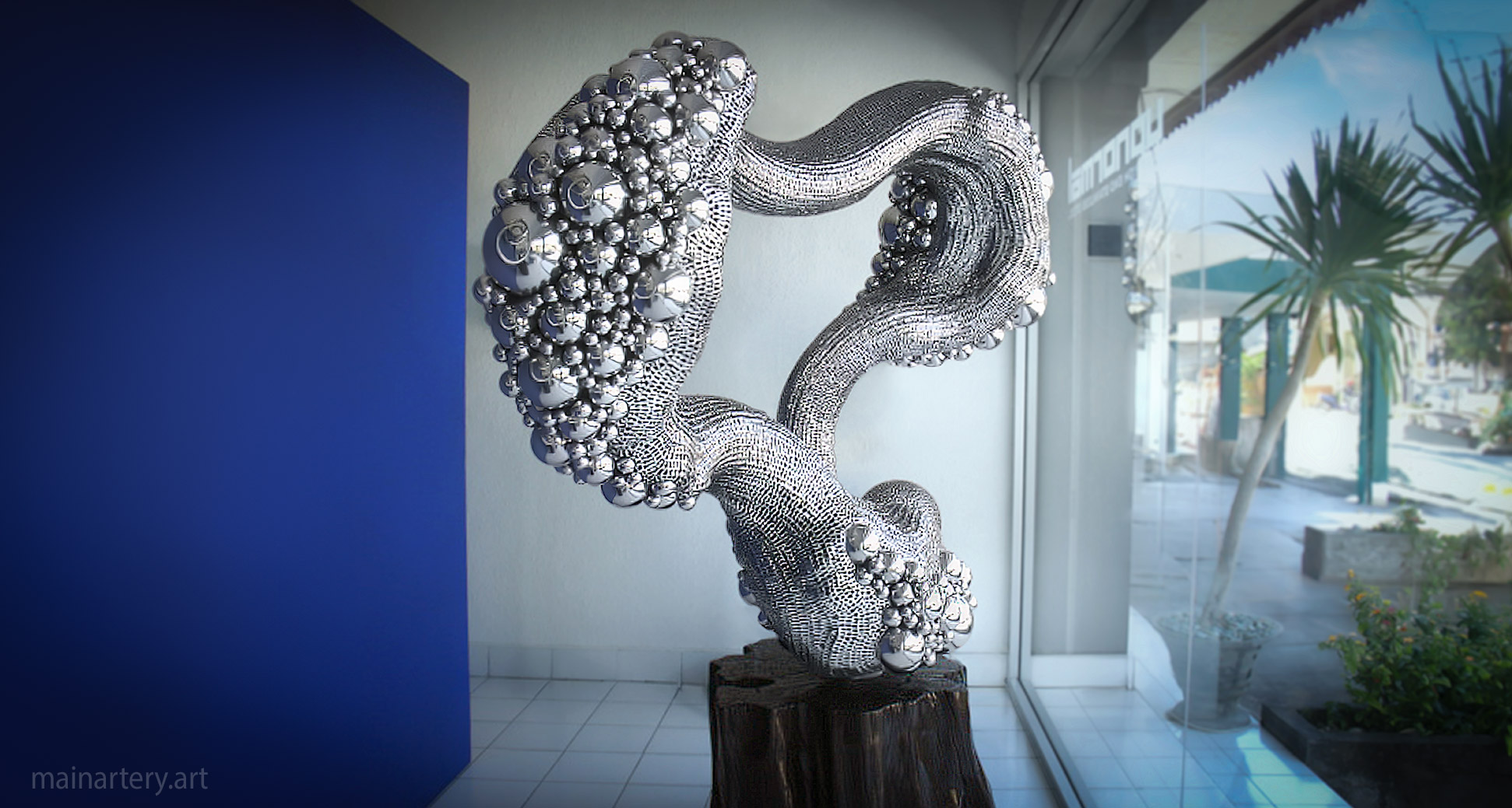 mainartery monumental stainless bimorphic abstract sculpture art image