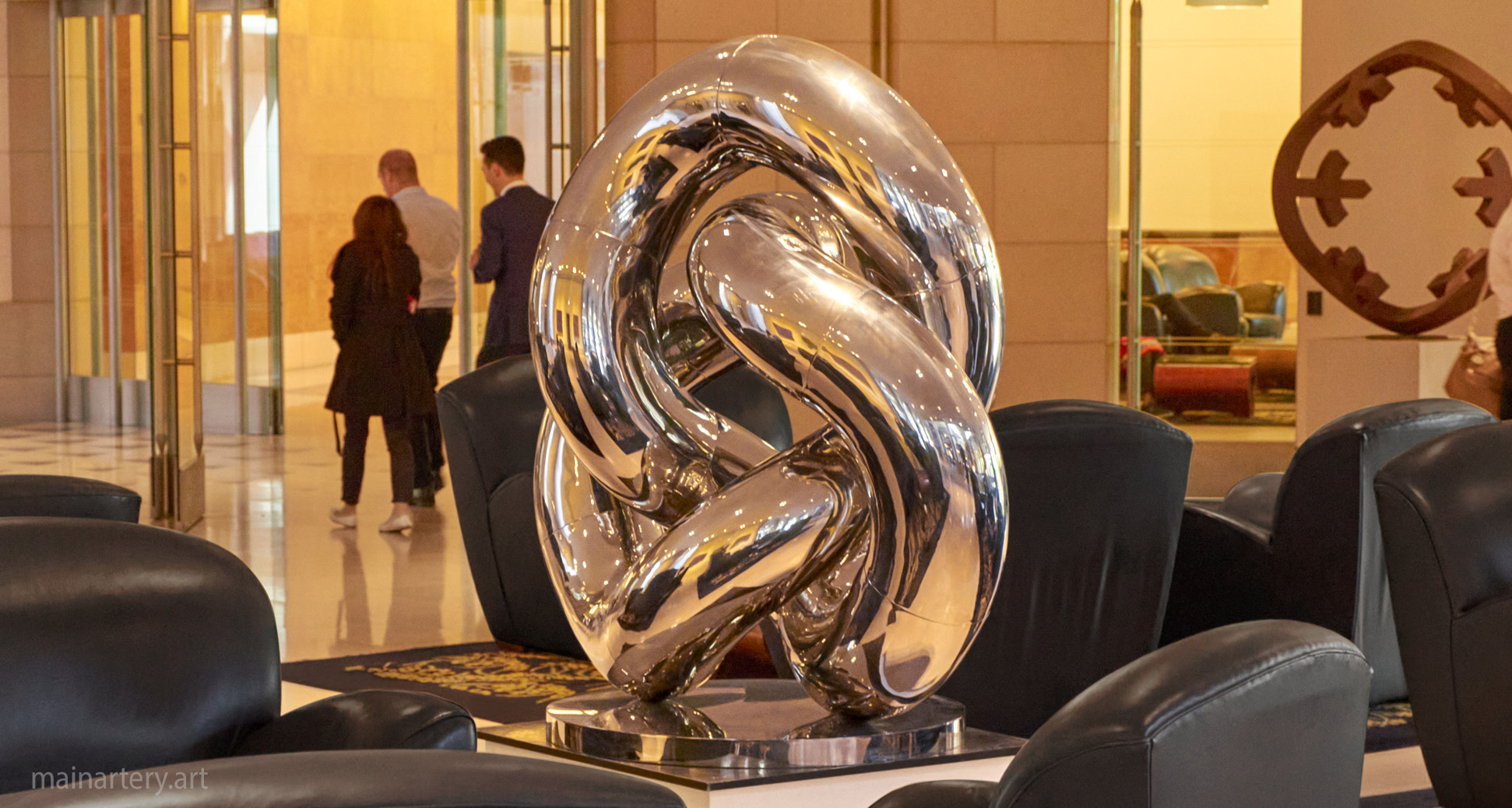 entrance stainless steel contemporary interior sculpture image