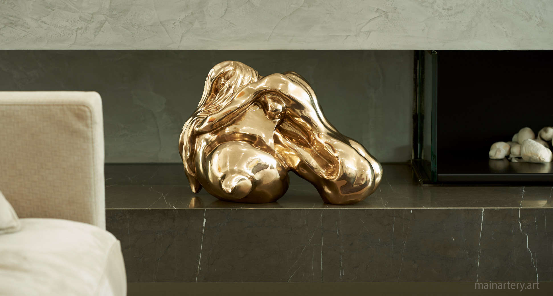freestanding bronze figurative interior nude sculpture image