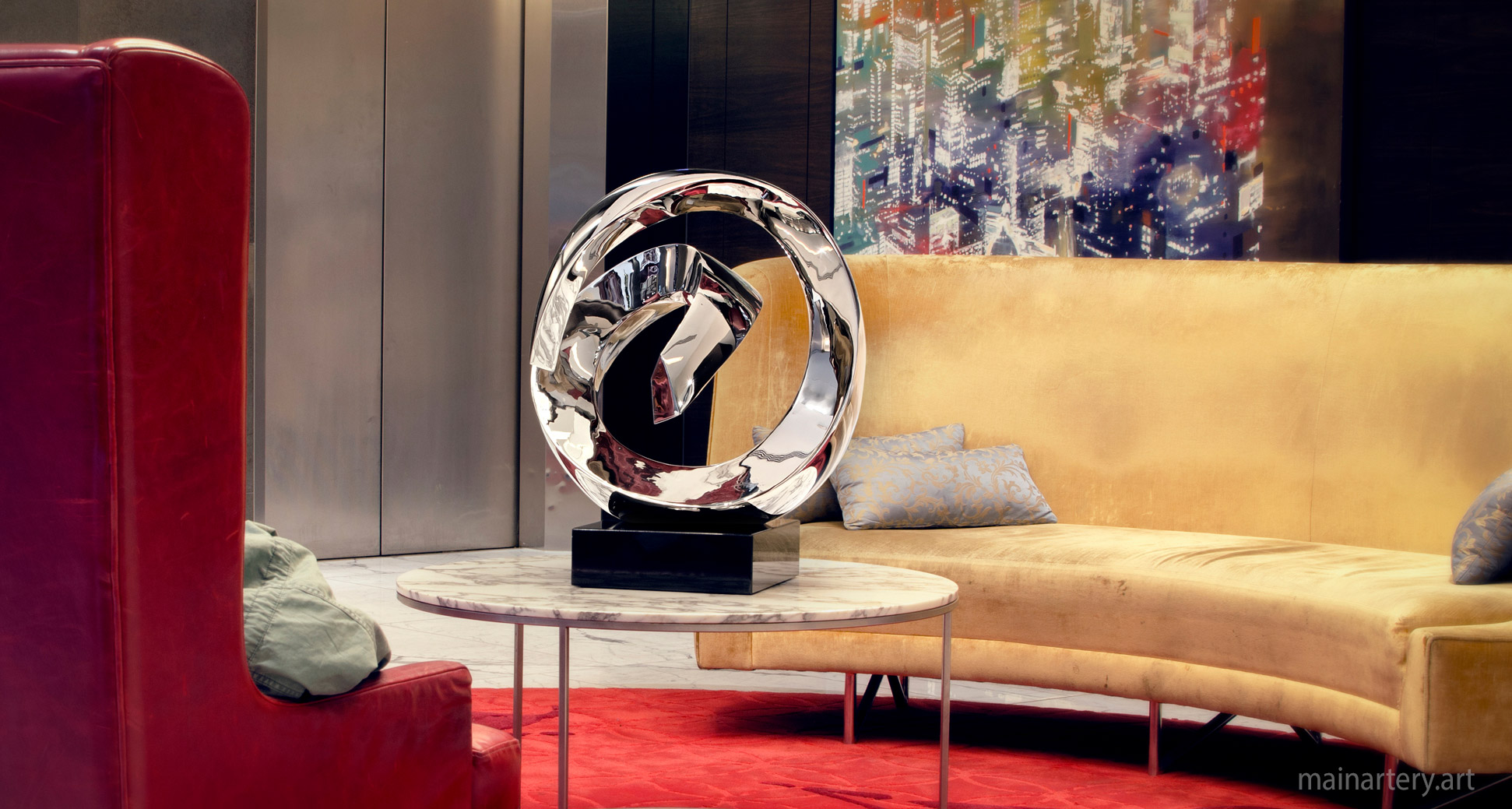 interior polished modern tied sculpture image