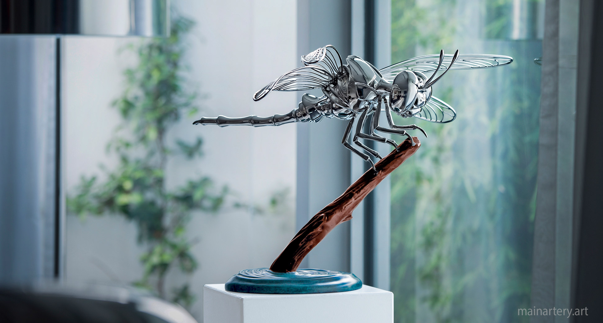 interior sculpture multi patina dragonfly image