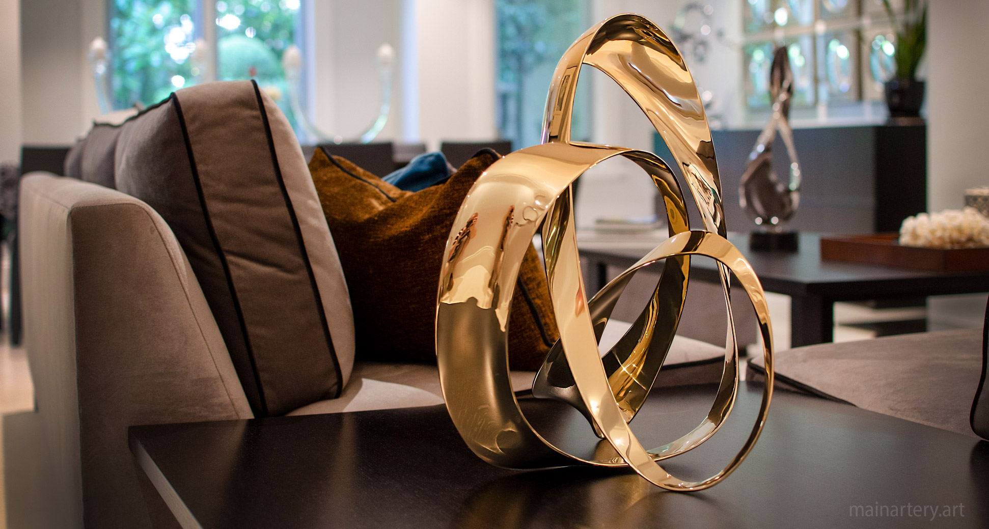 tabletop golden titanium modern interior designer art image