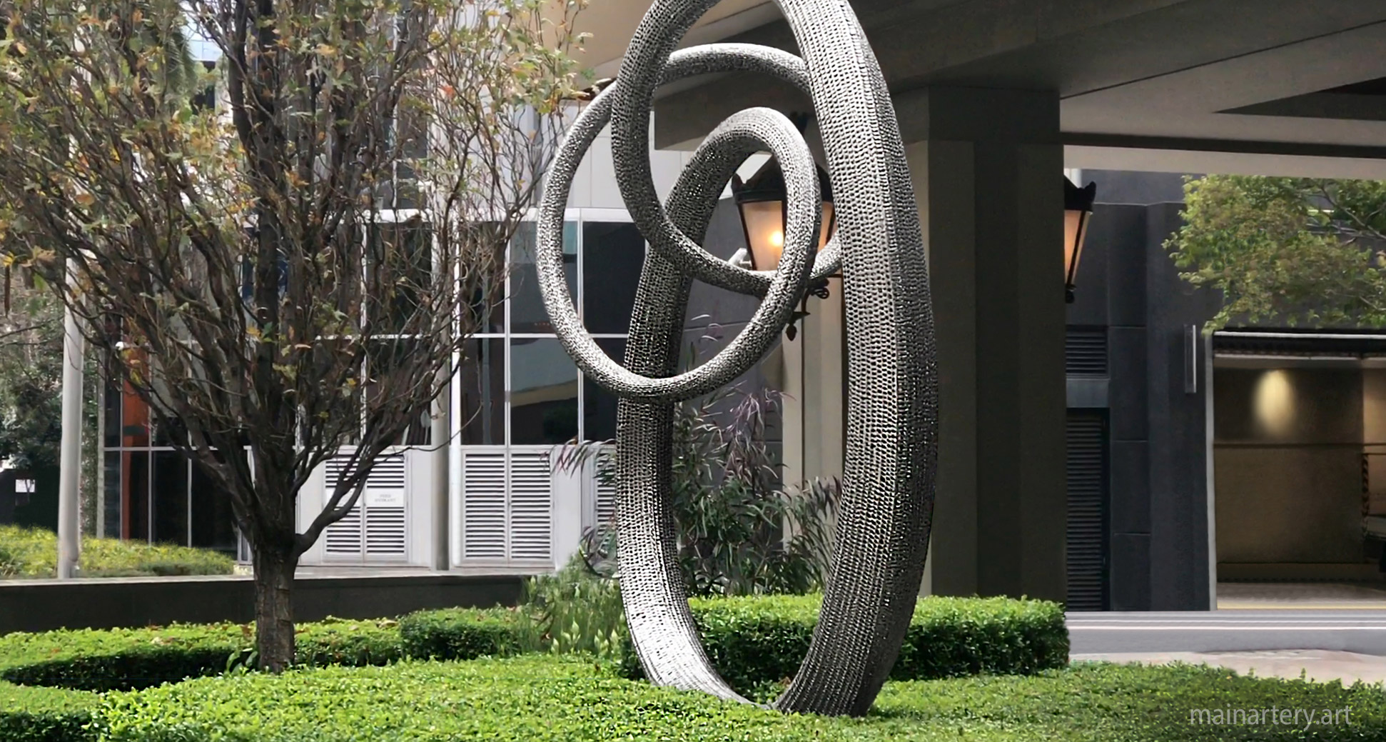 huge stainless steel organic public artwork image