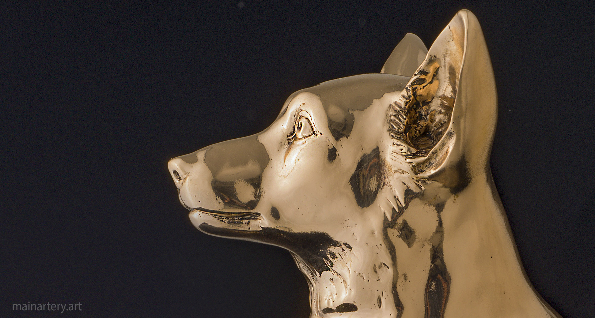 modern miniture fox terrier commemorative sculpture image