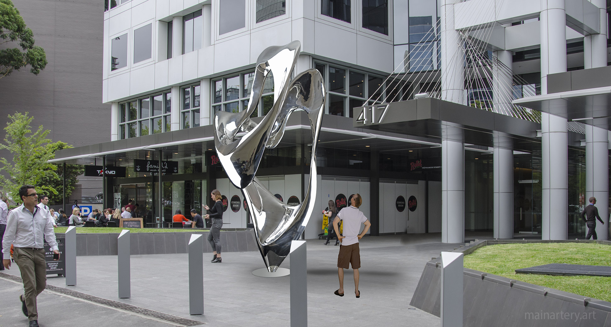 stainless steel superimposed possibility sculpture image