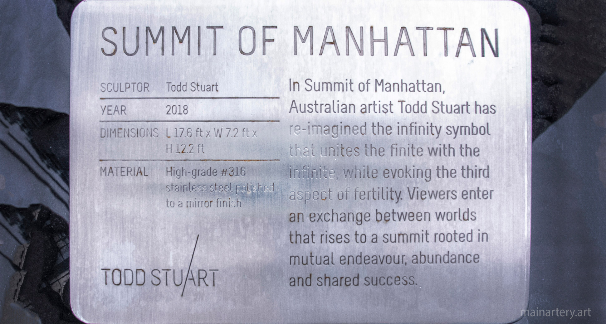 summit of manhattan plaque todd stuart image