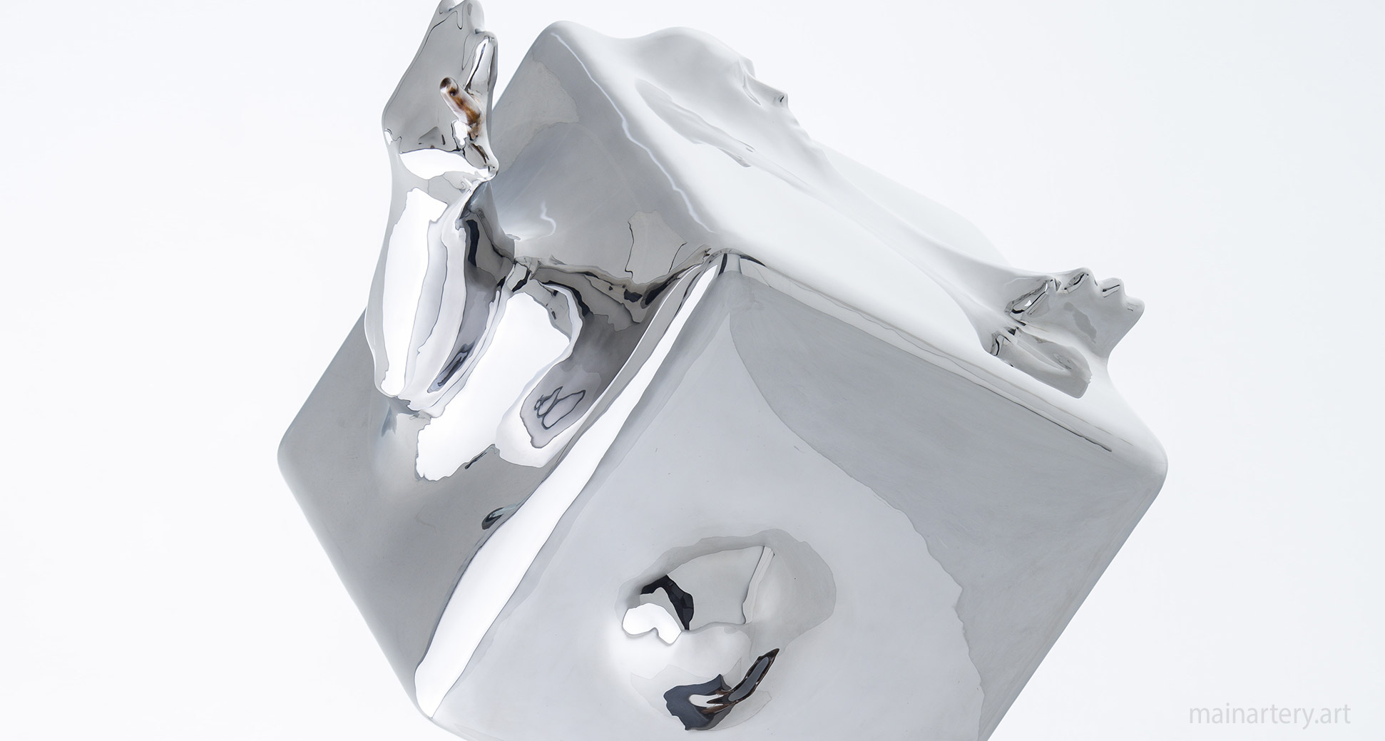 abstract cubist stainless steel sculpture image