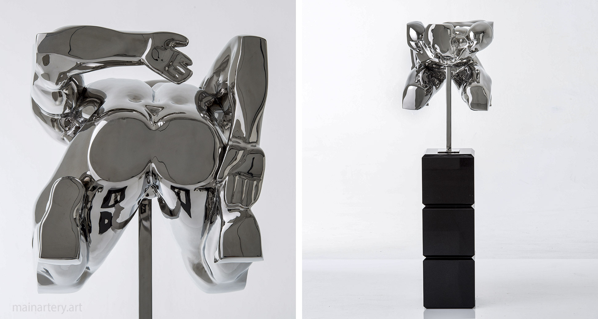 contemporary stainless steel garden art image
