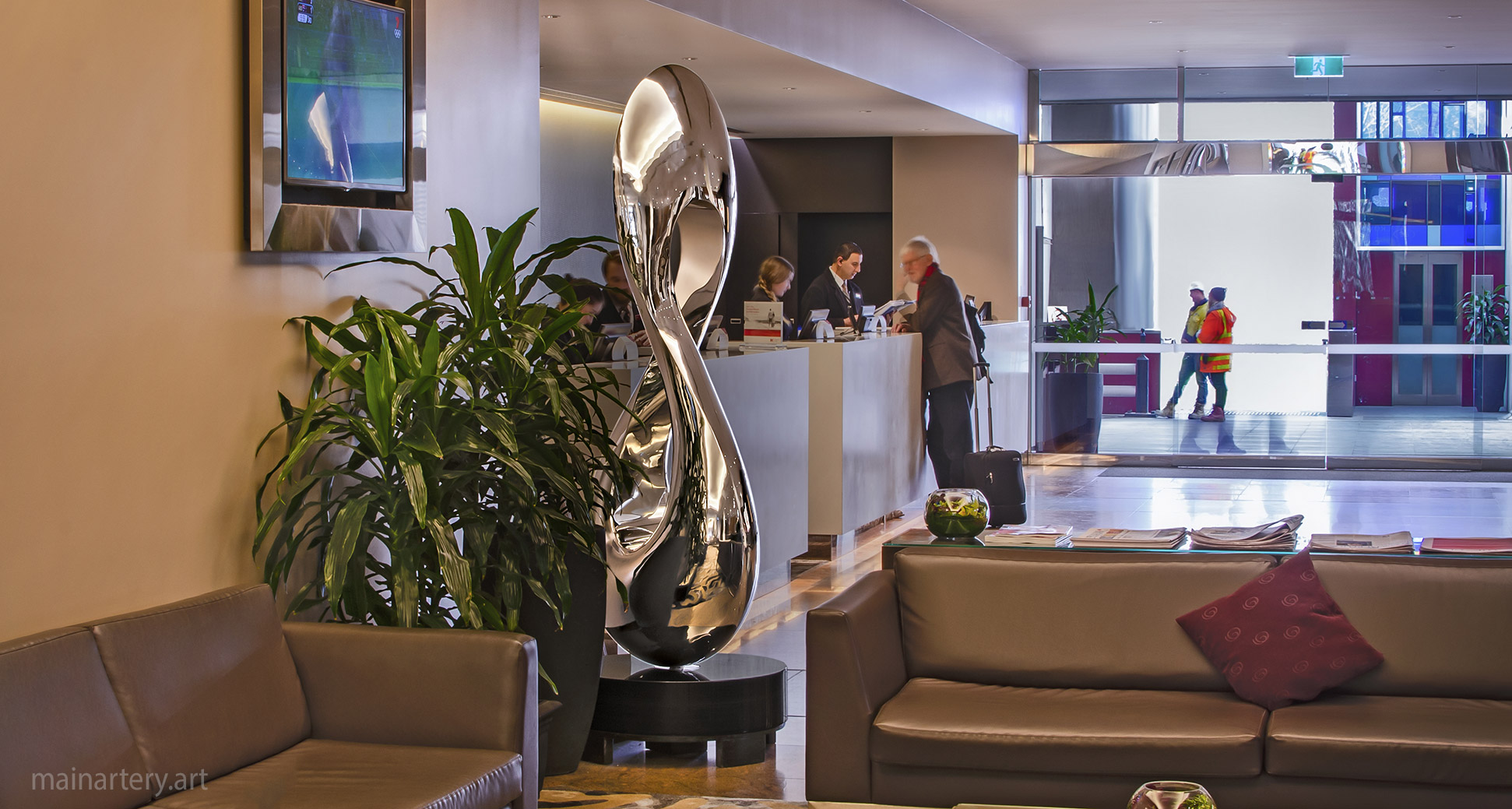 foyer stainless steel feng shui art image