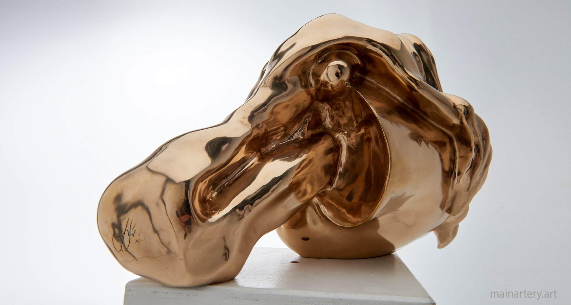 interior polished bronze nude artwork image