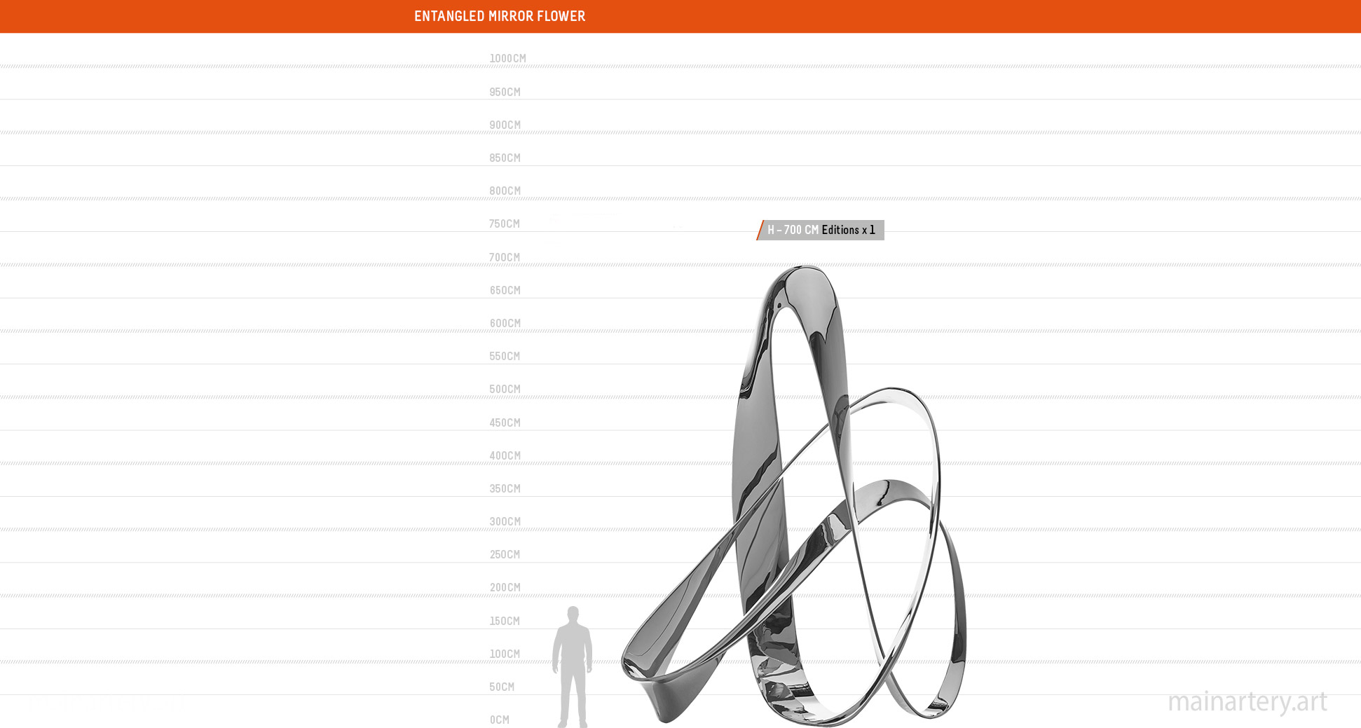 size option monumental golden titanium sculpture image