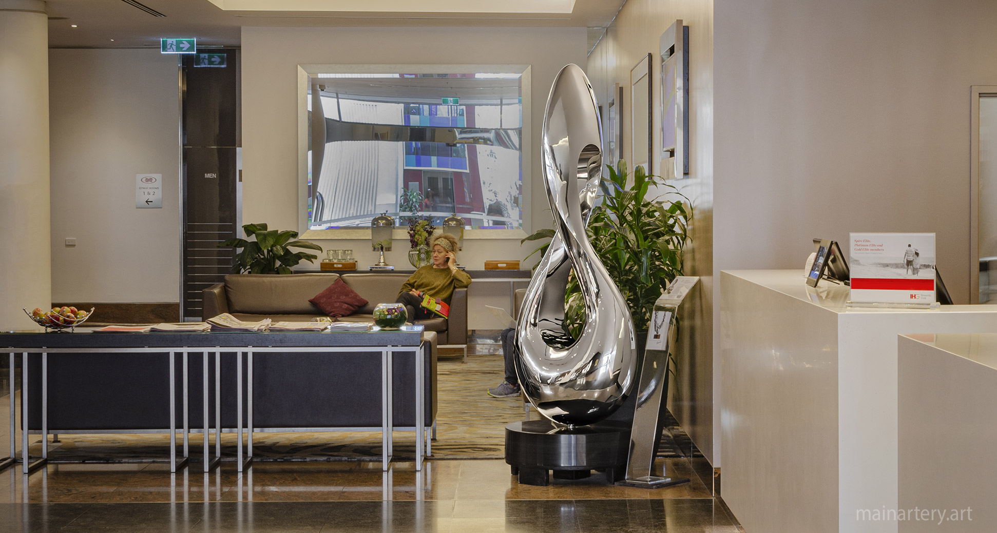corporate reception infinity art australian sculpture hire image