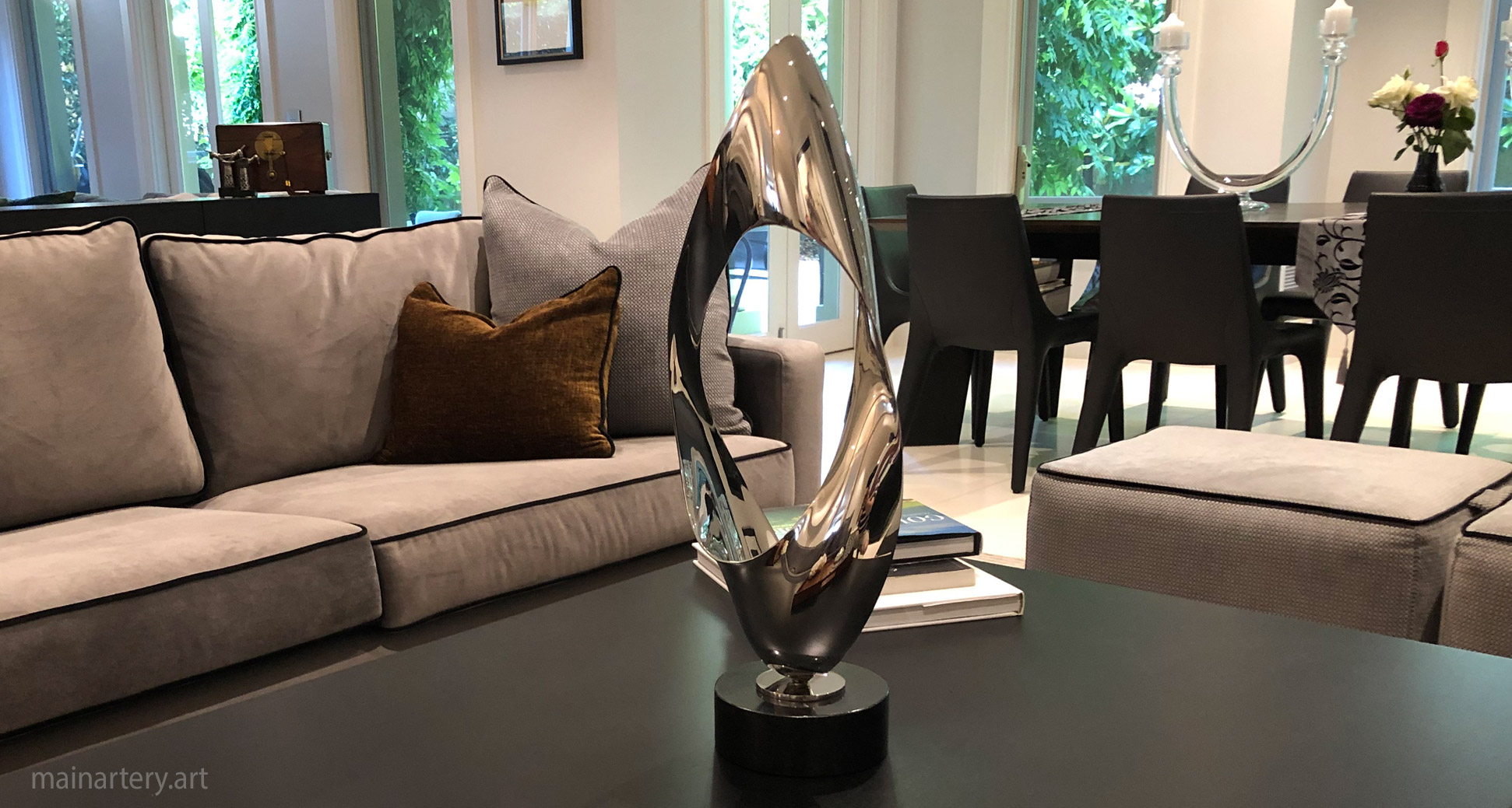 tabletop mirror polished abstract interior art image