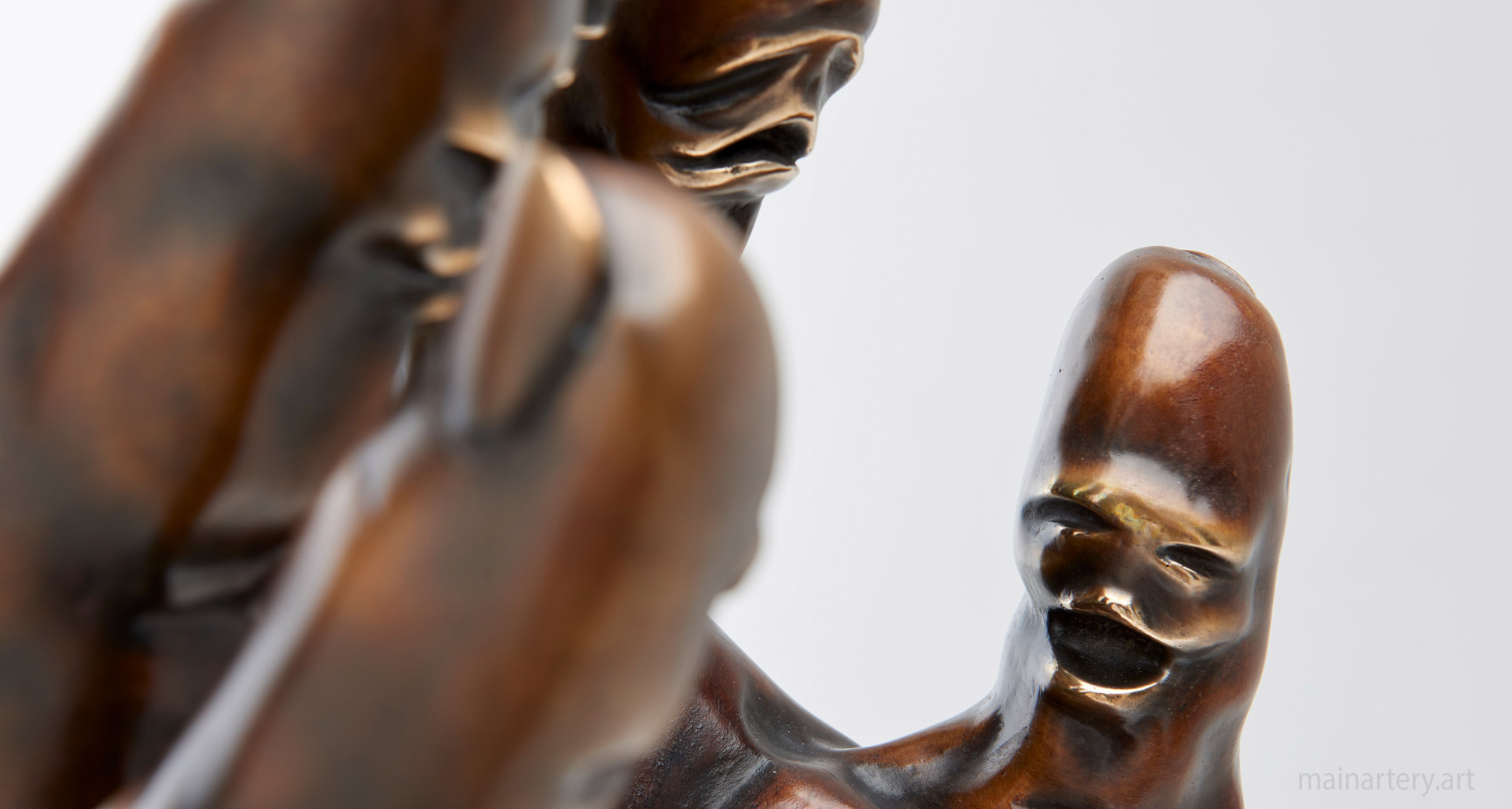 tabletop patina finger face sculpture image