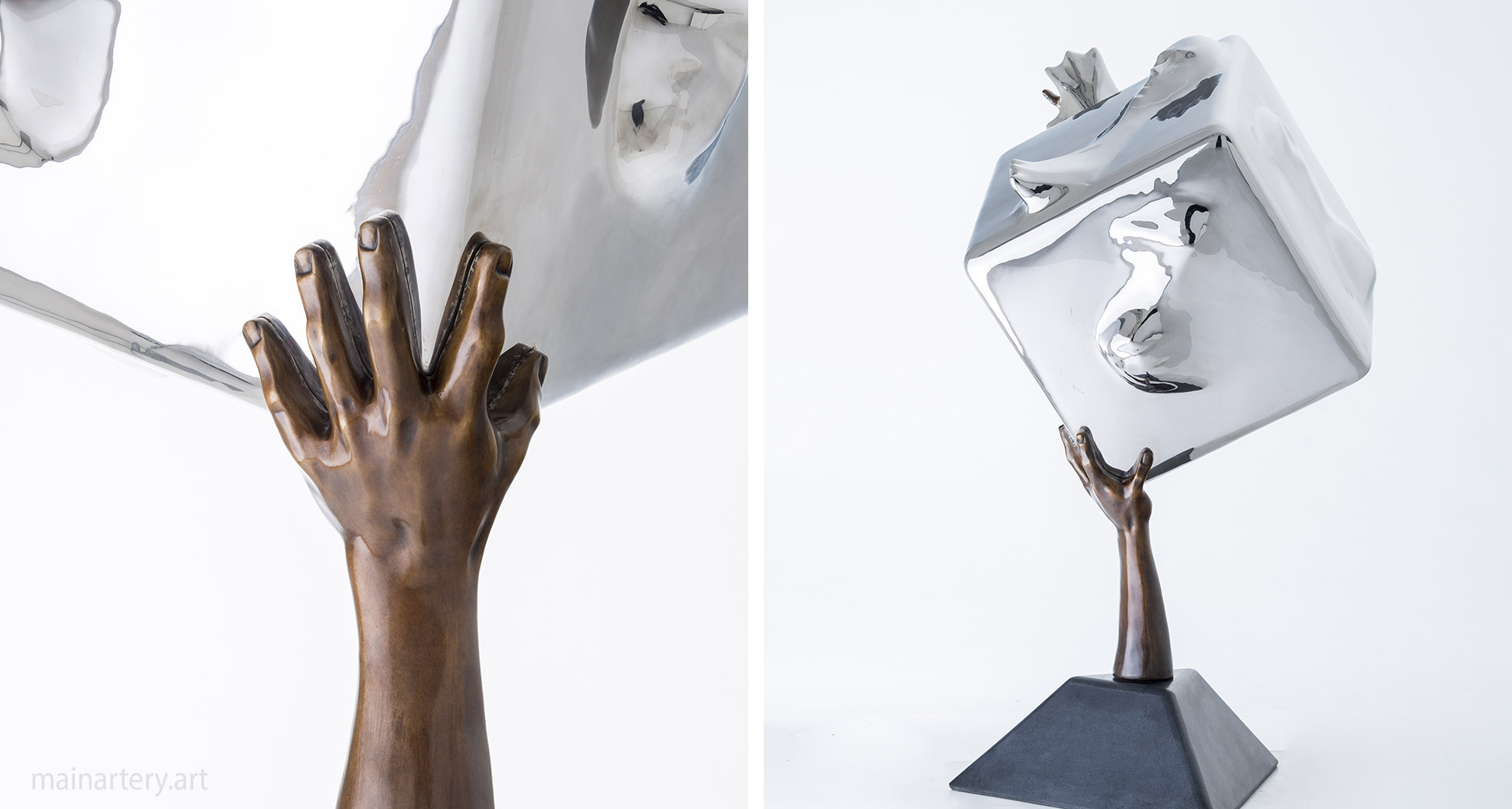 contemporary figurative steel bronze sculpture image