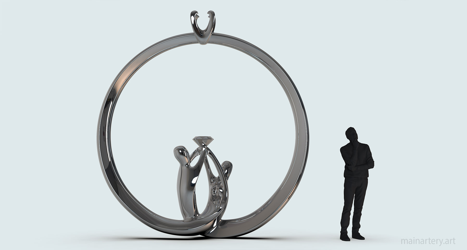 monumental polished representational commemorative art image