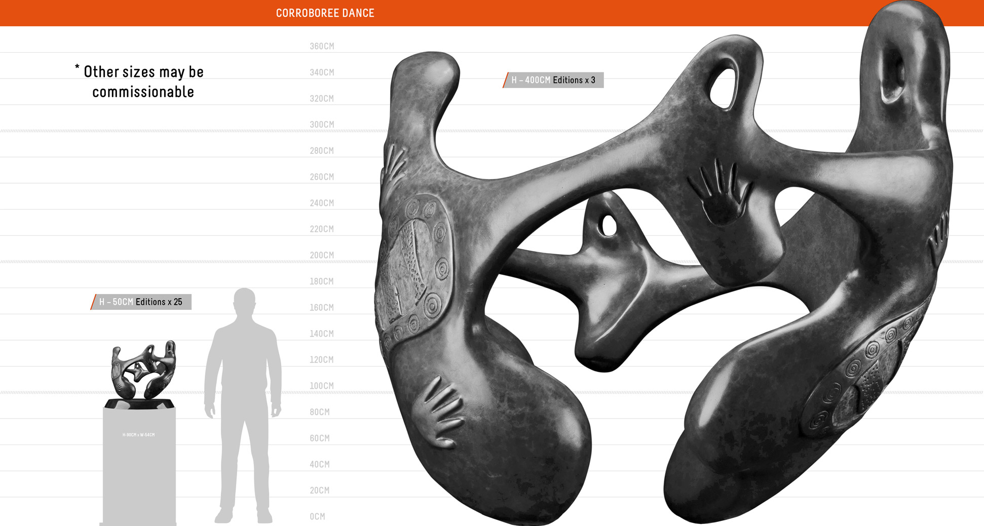 sizing options corroboree dance sculpture image