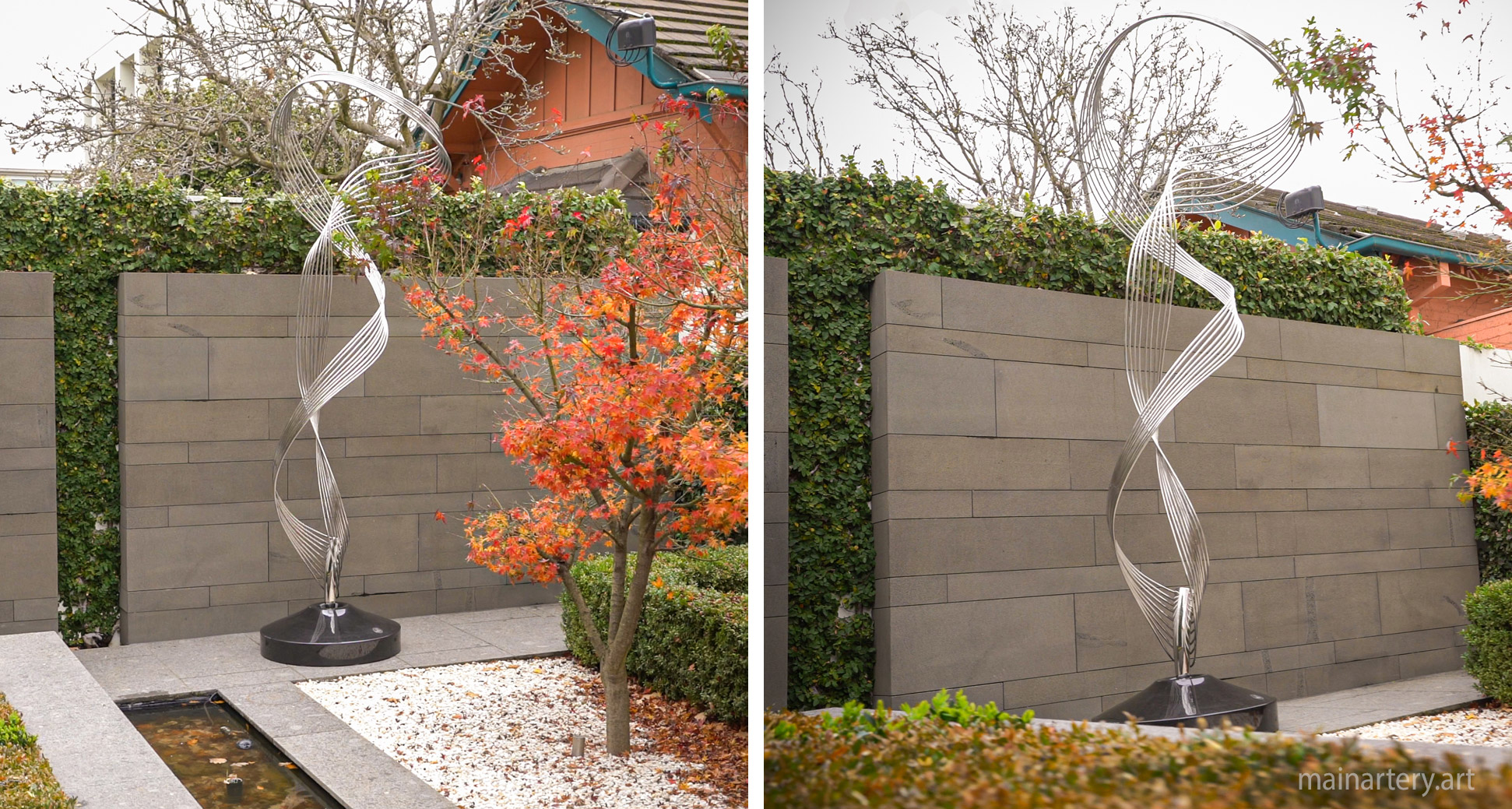 courtyard stainless steel modern garden art sculpture image
