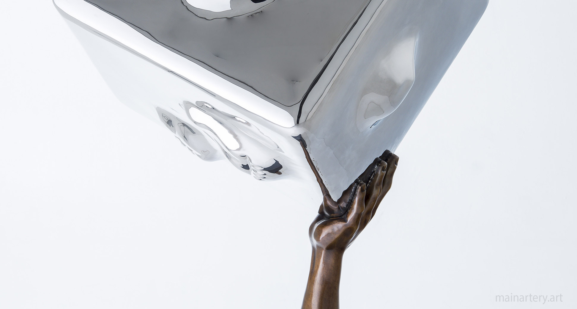 hand cubist polished patina sculpture image