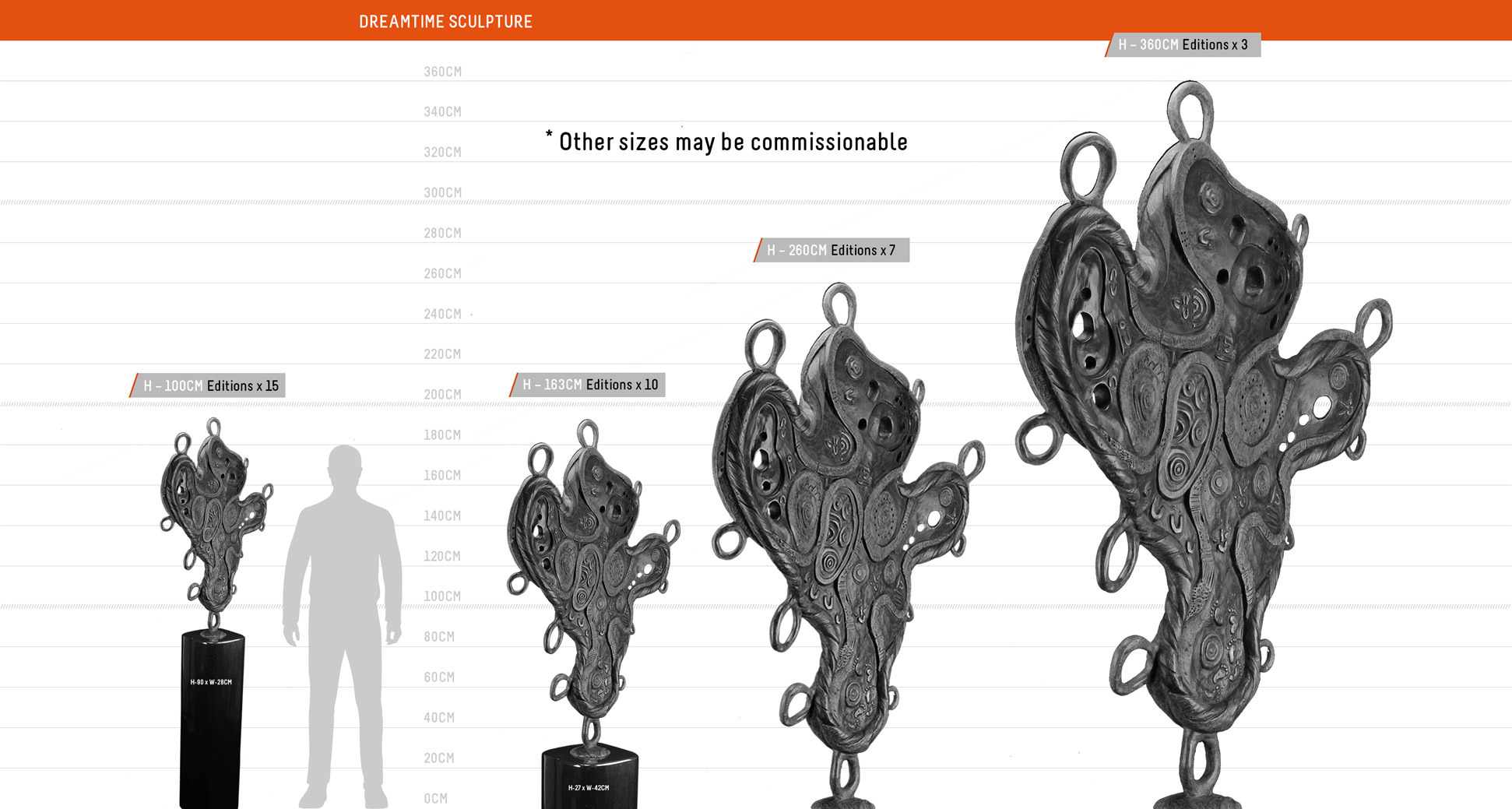 sizing options dreamtime bronze sculpture image