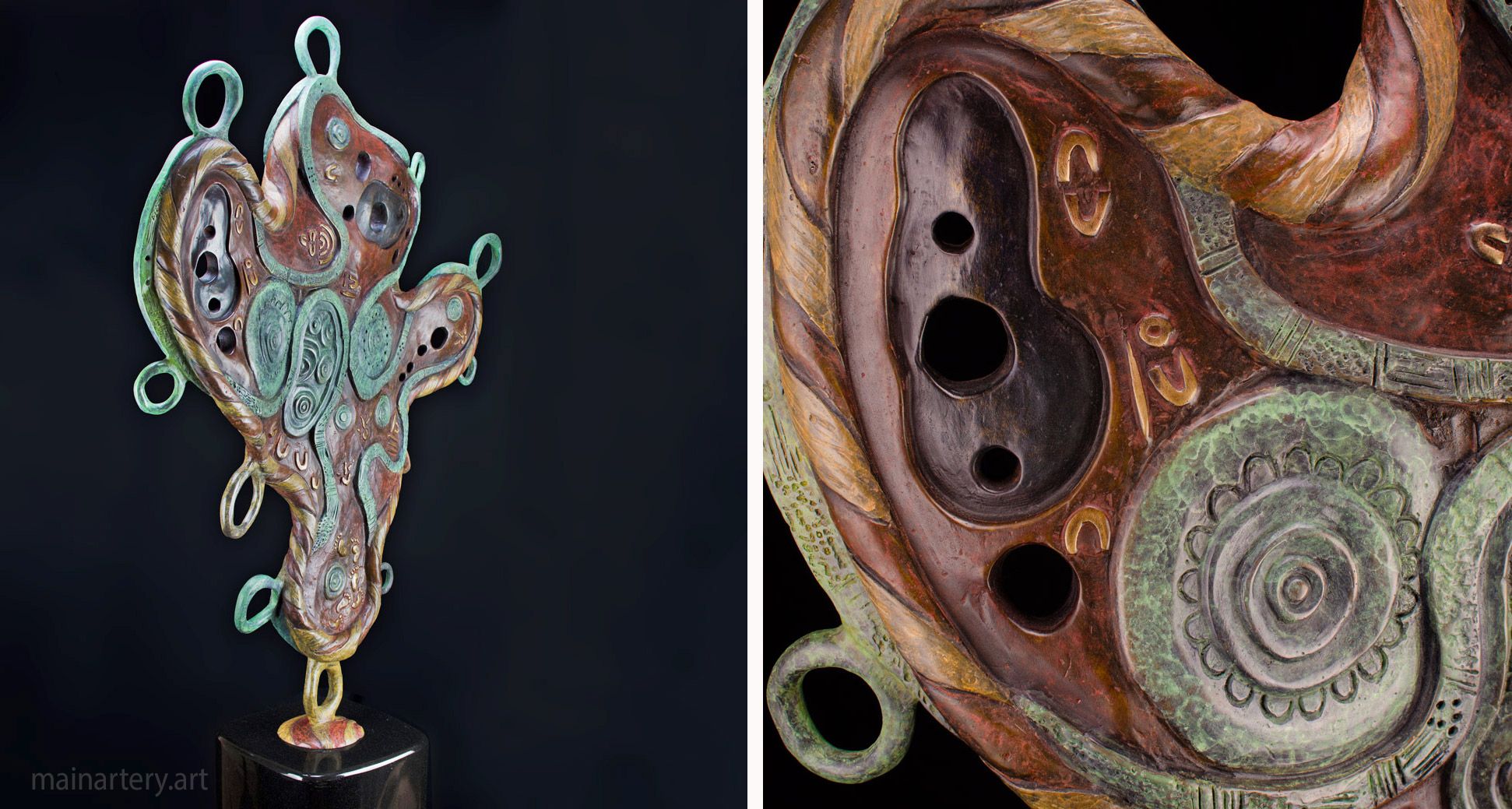 large silicon bronze representational interior art image