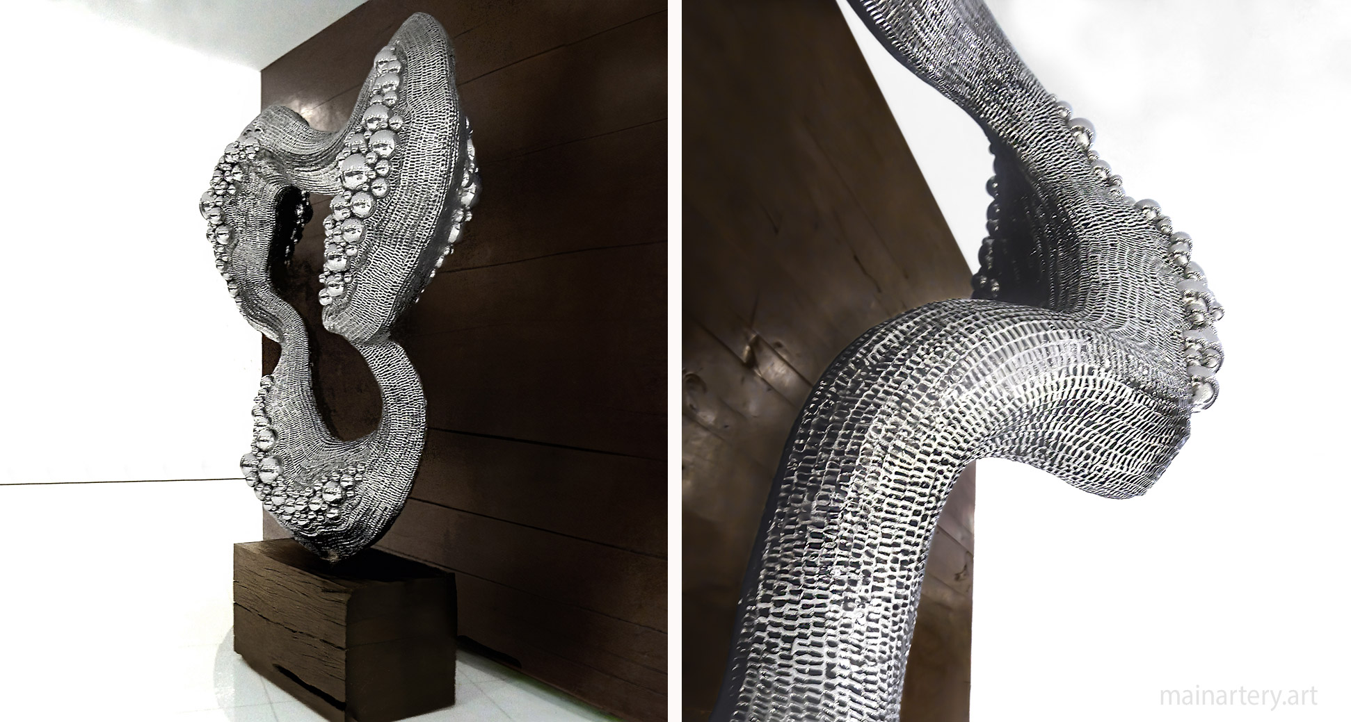 complete expedition mainartery polished stainless sculpture image