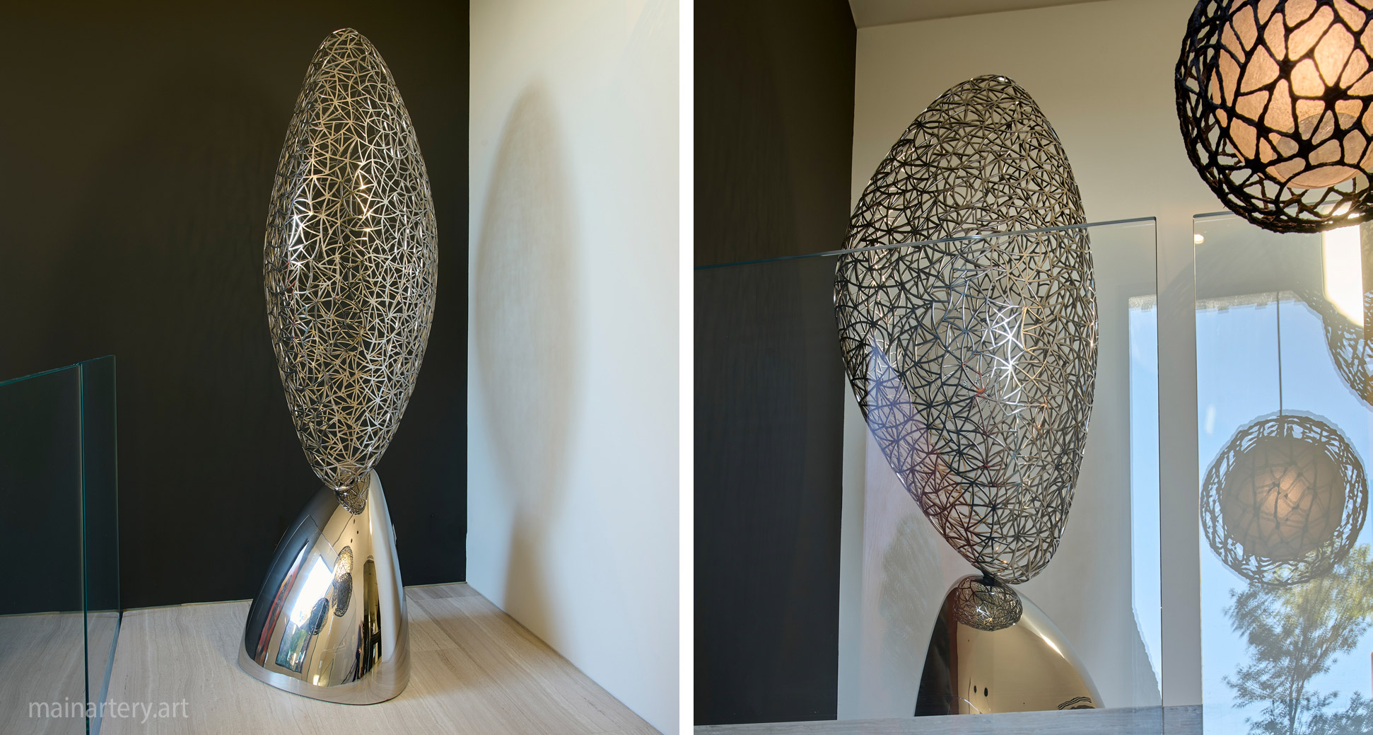 detailed metal spherical interior sculpture image
