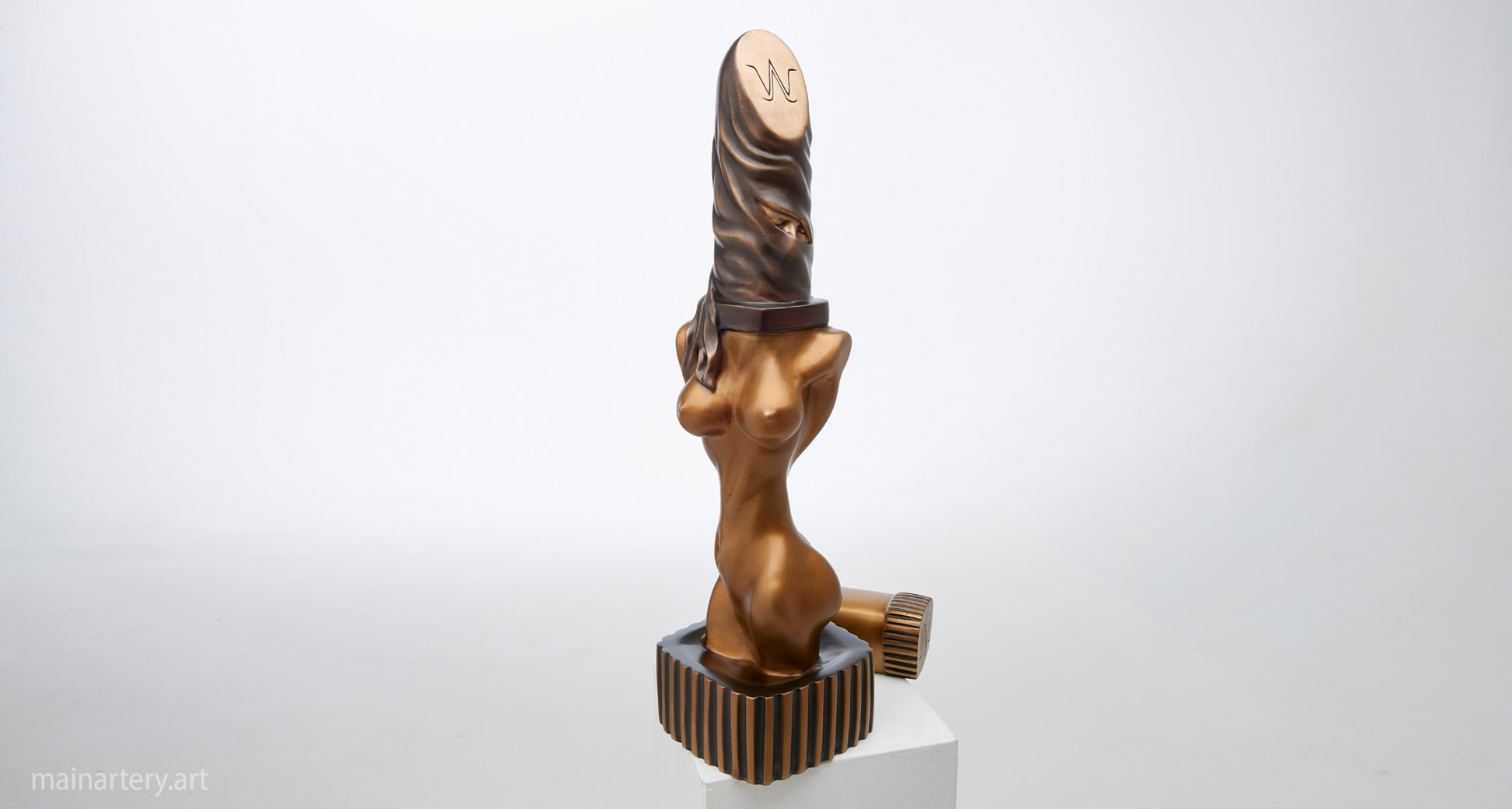 freestanding bronze representational interior artwork image