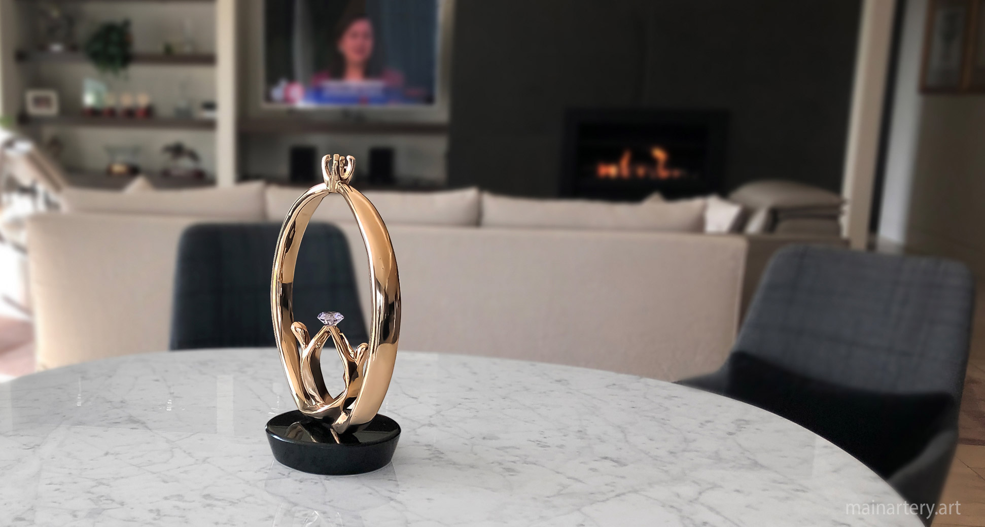 freestanding metal representational interior artwork image