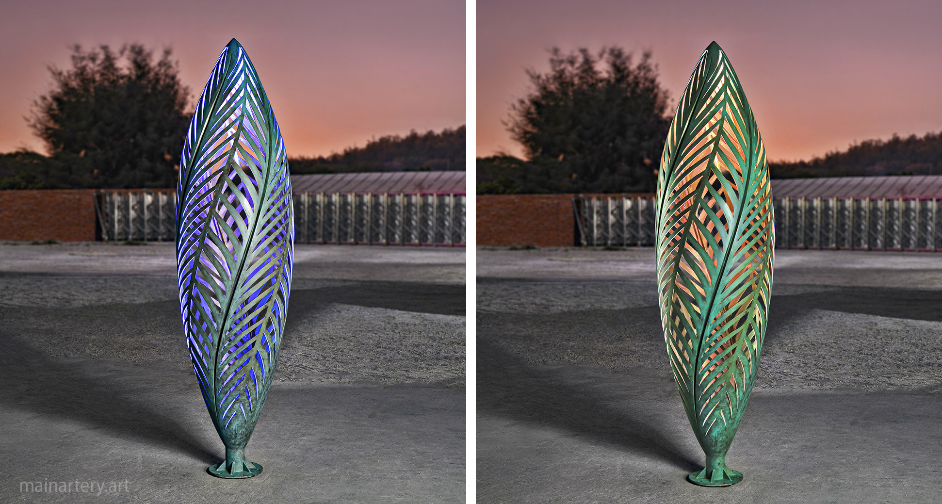 freestanding stainless rgb lights abstract outdoor sculpture image