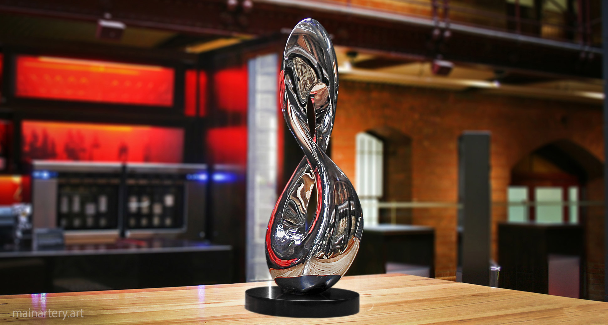 medium stainless algorithmic interior sculpture intercontinental image