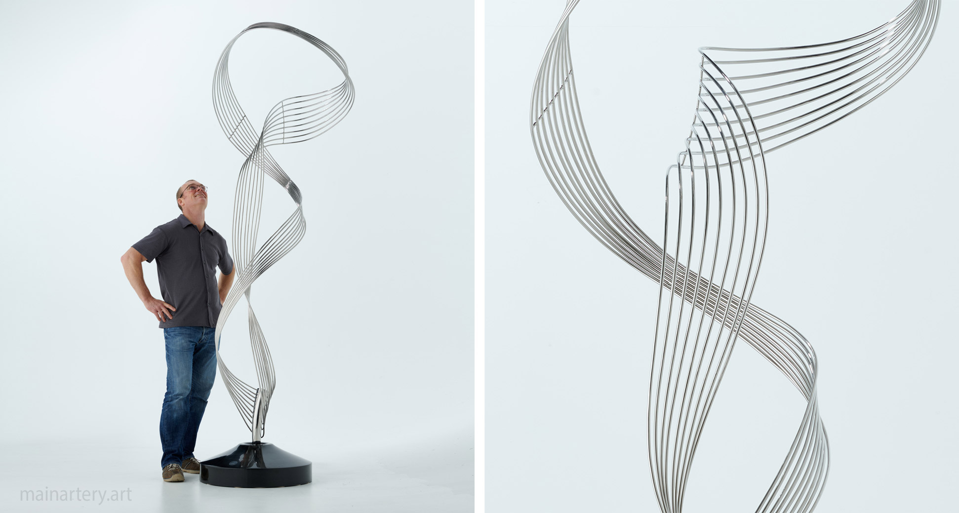 mirror polished organic totem sculpture todd stuart image