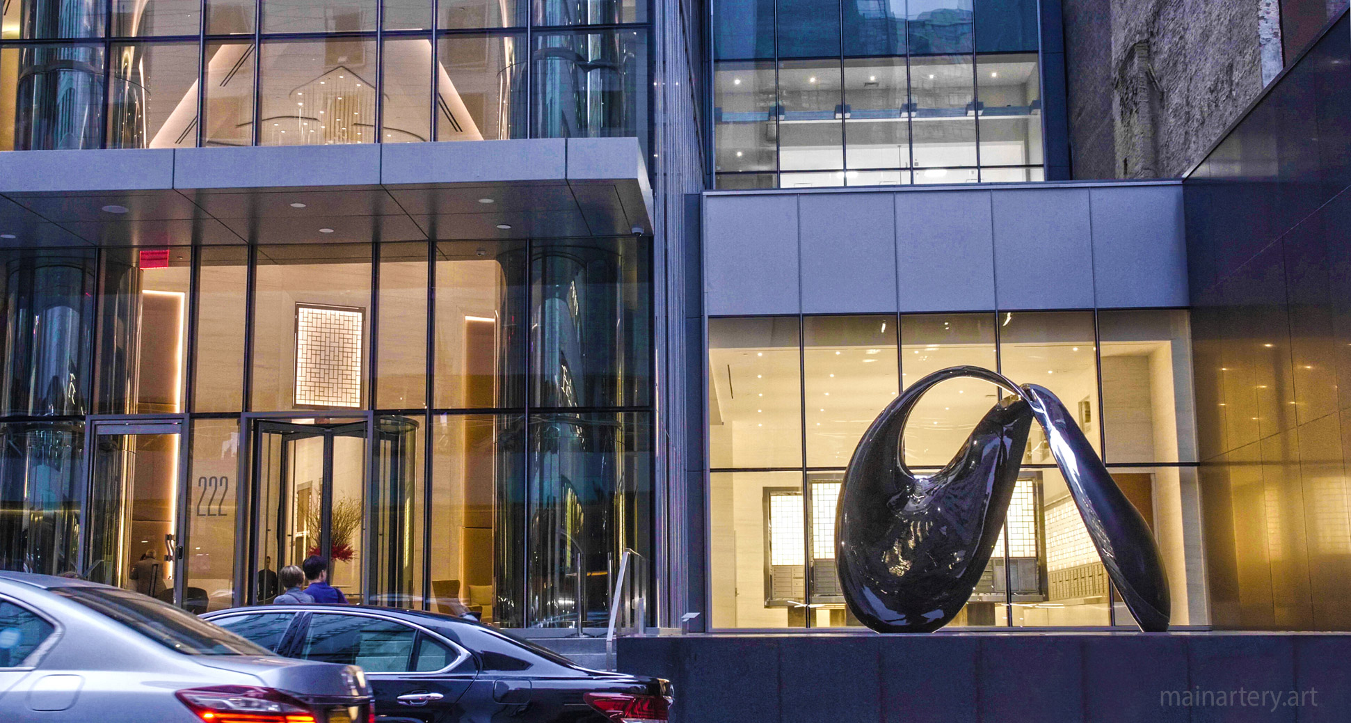 Monumental Stainless Steel New York Building Facade Sculpture, a masterpiece of urban public art