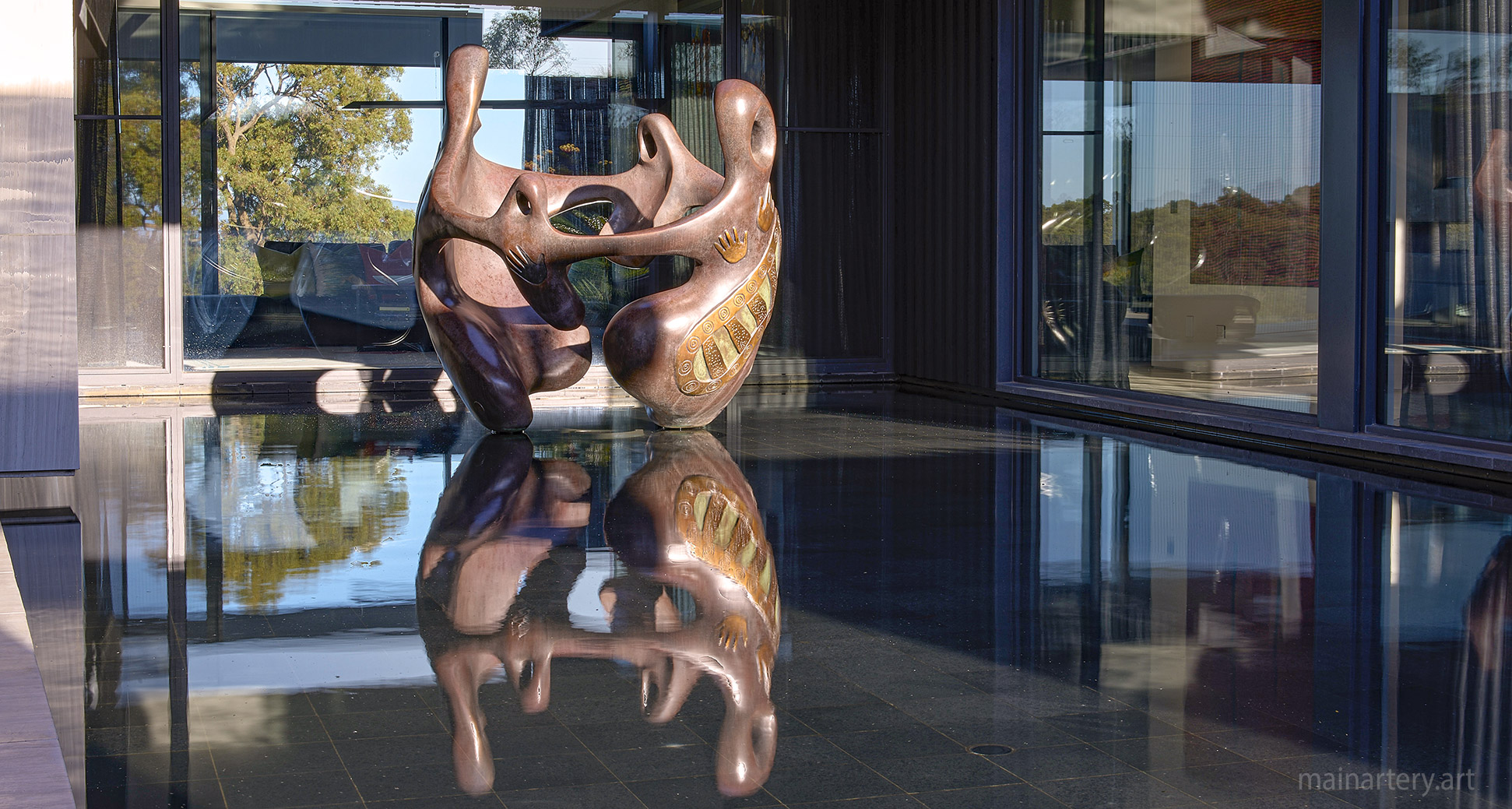 open spaces multi patina surreal dreamtime water feature walangari karntawarra image