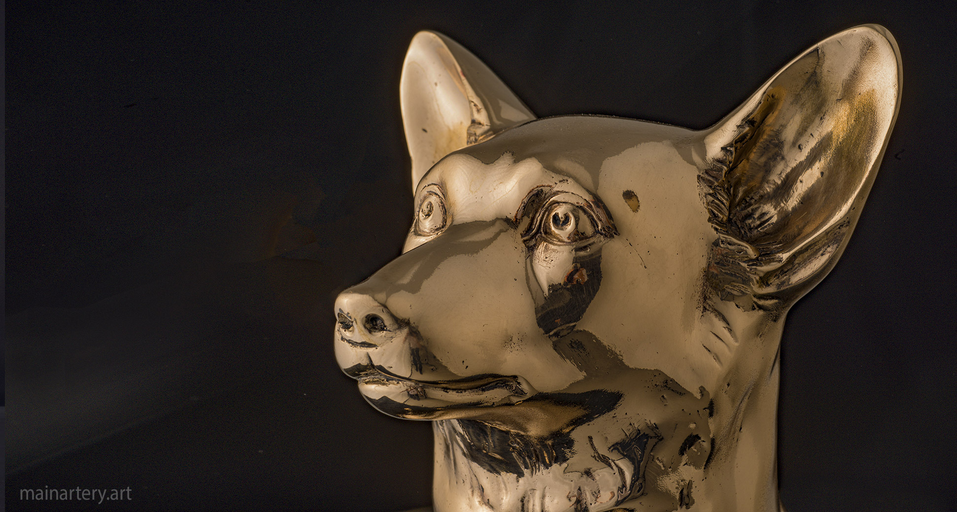 realistic jack russell terrier metal sculpture artwork image