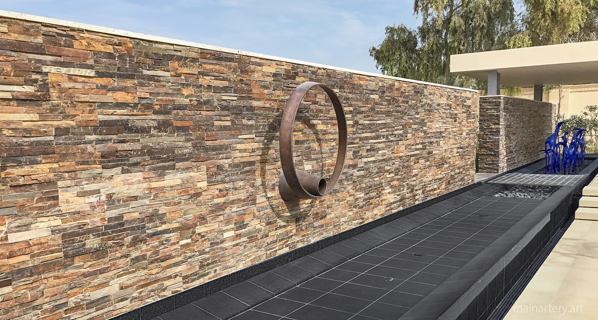 rustic contemporary architectural bronze sculpture image