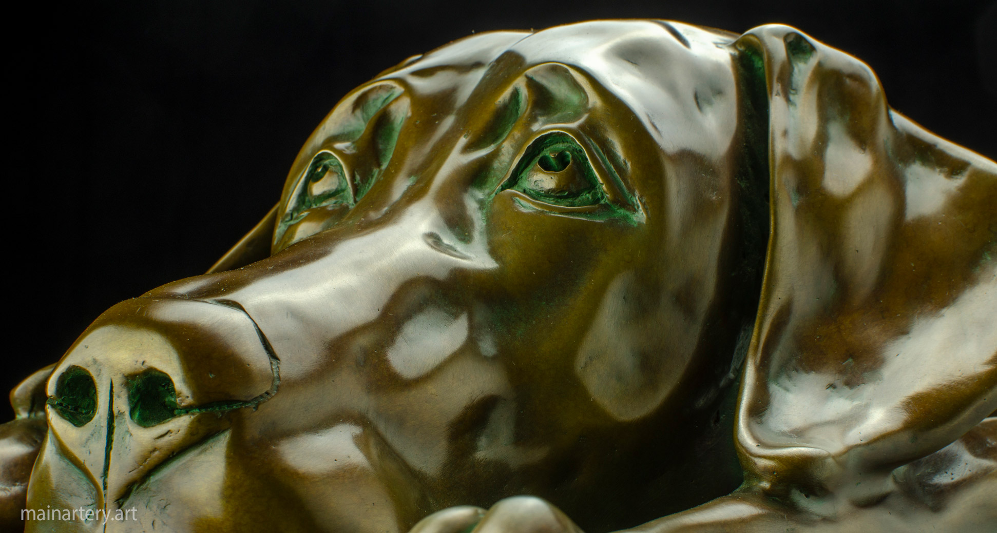 tabletop patina realistic dog sculpture image