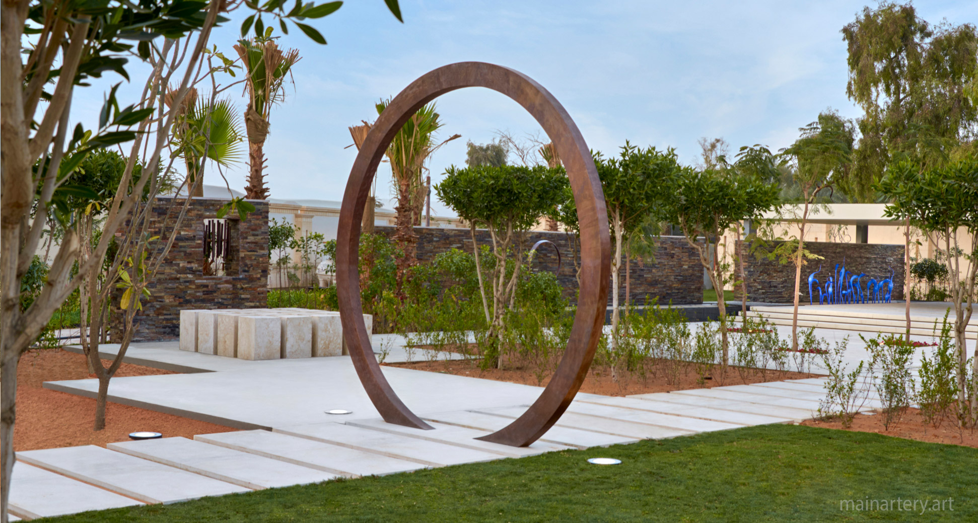 huge patina spherical architectural art image