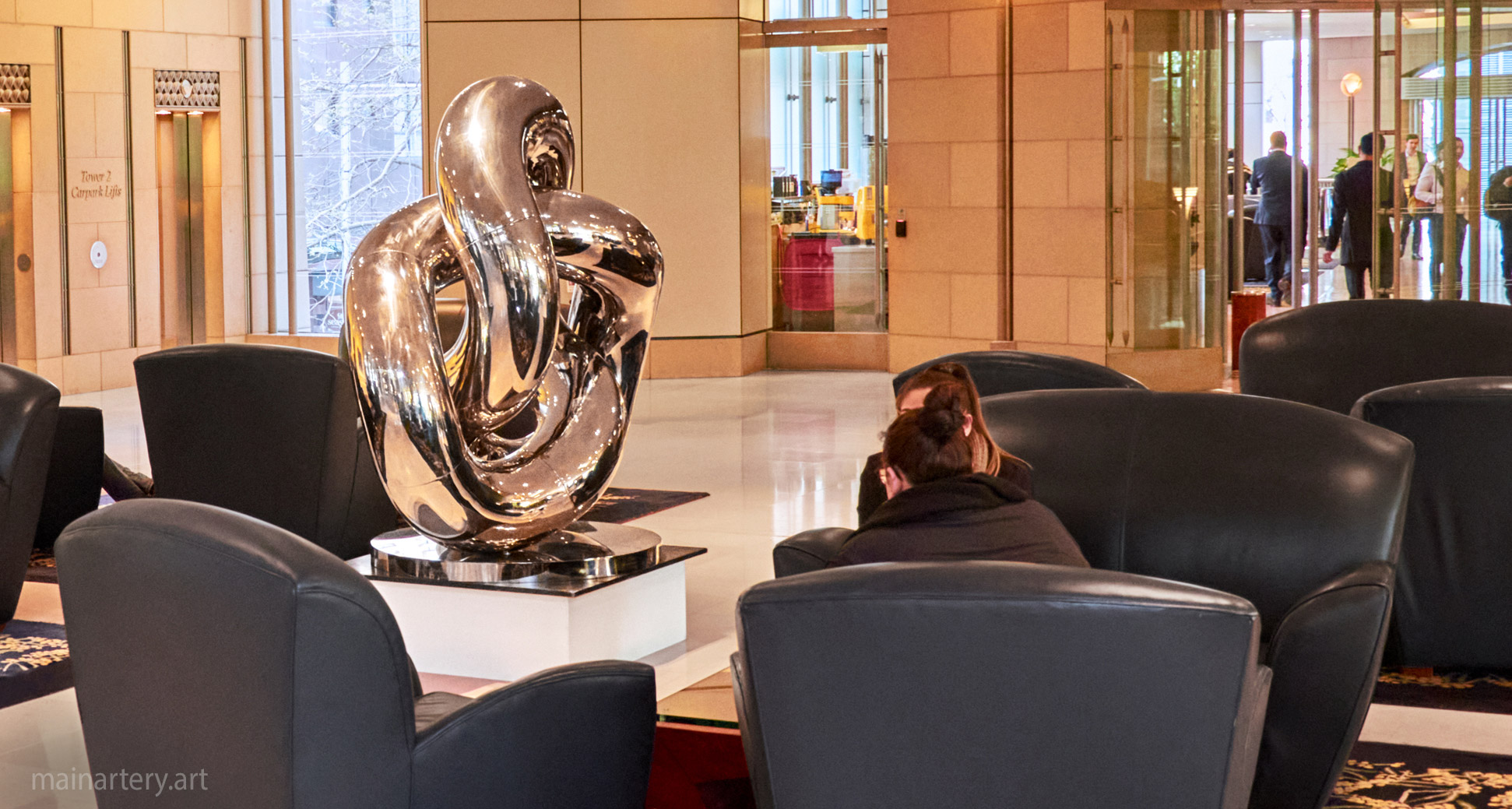 interior mirror polished abstract infinity sculpture image