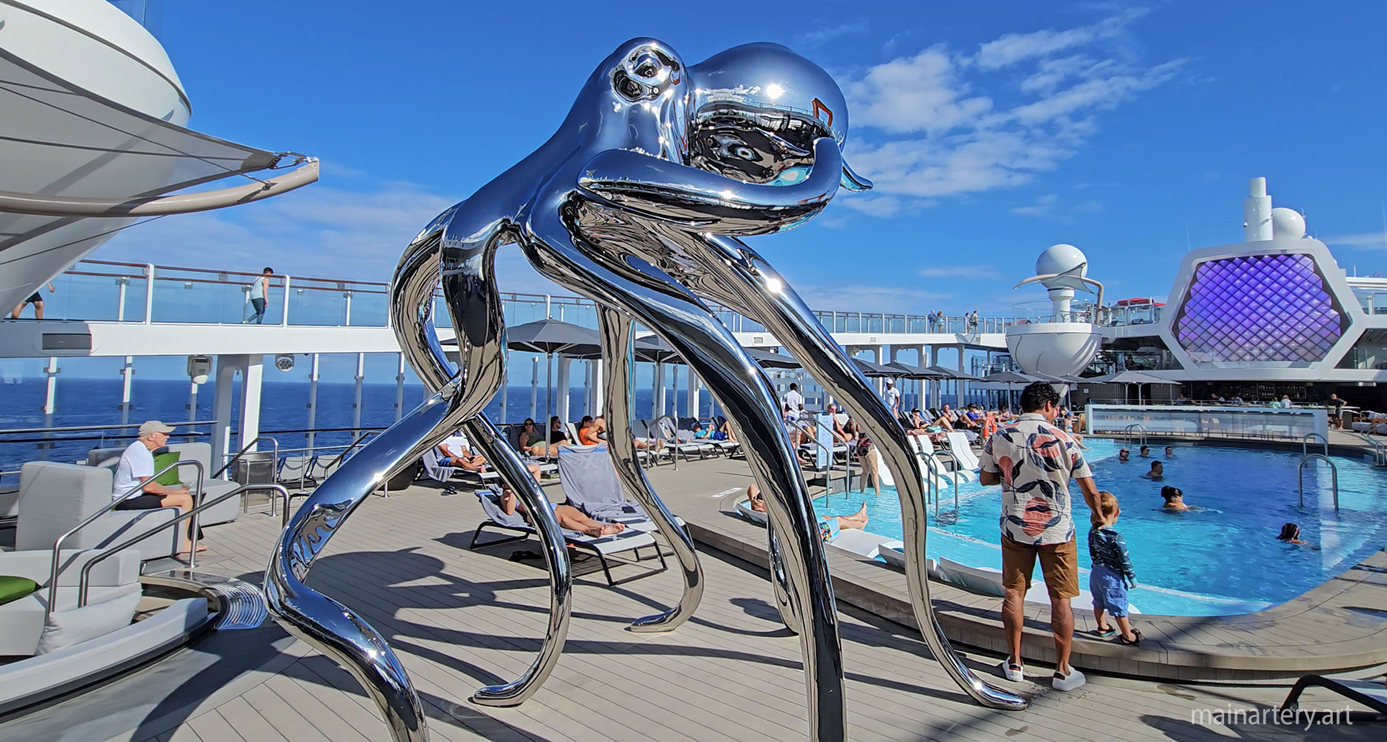 main pool deck celebrity ascent octopus sculpture image