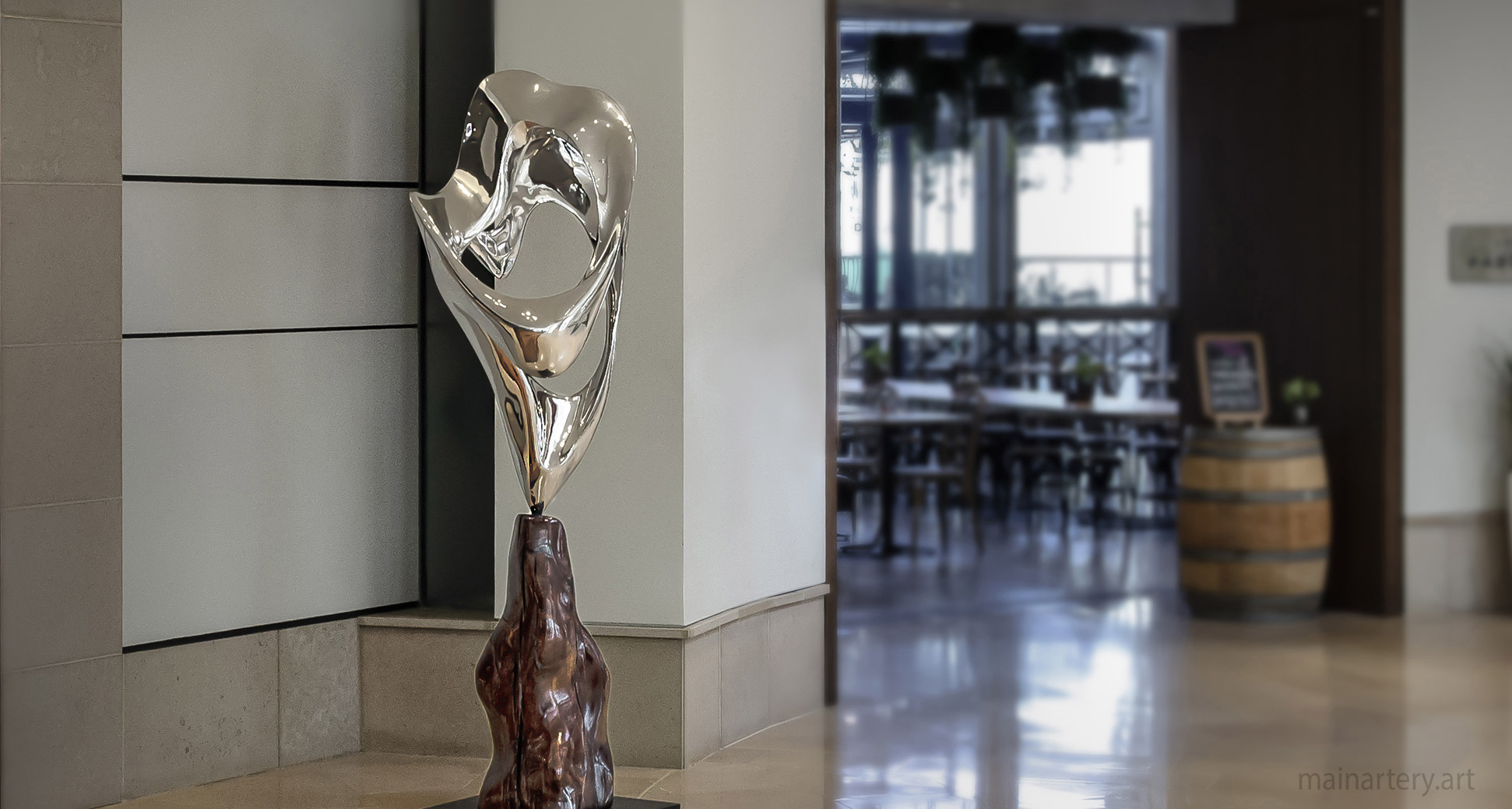 medium foyer sculpture mirror polished image