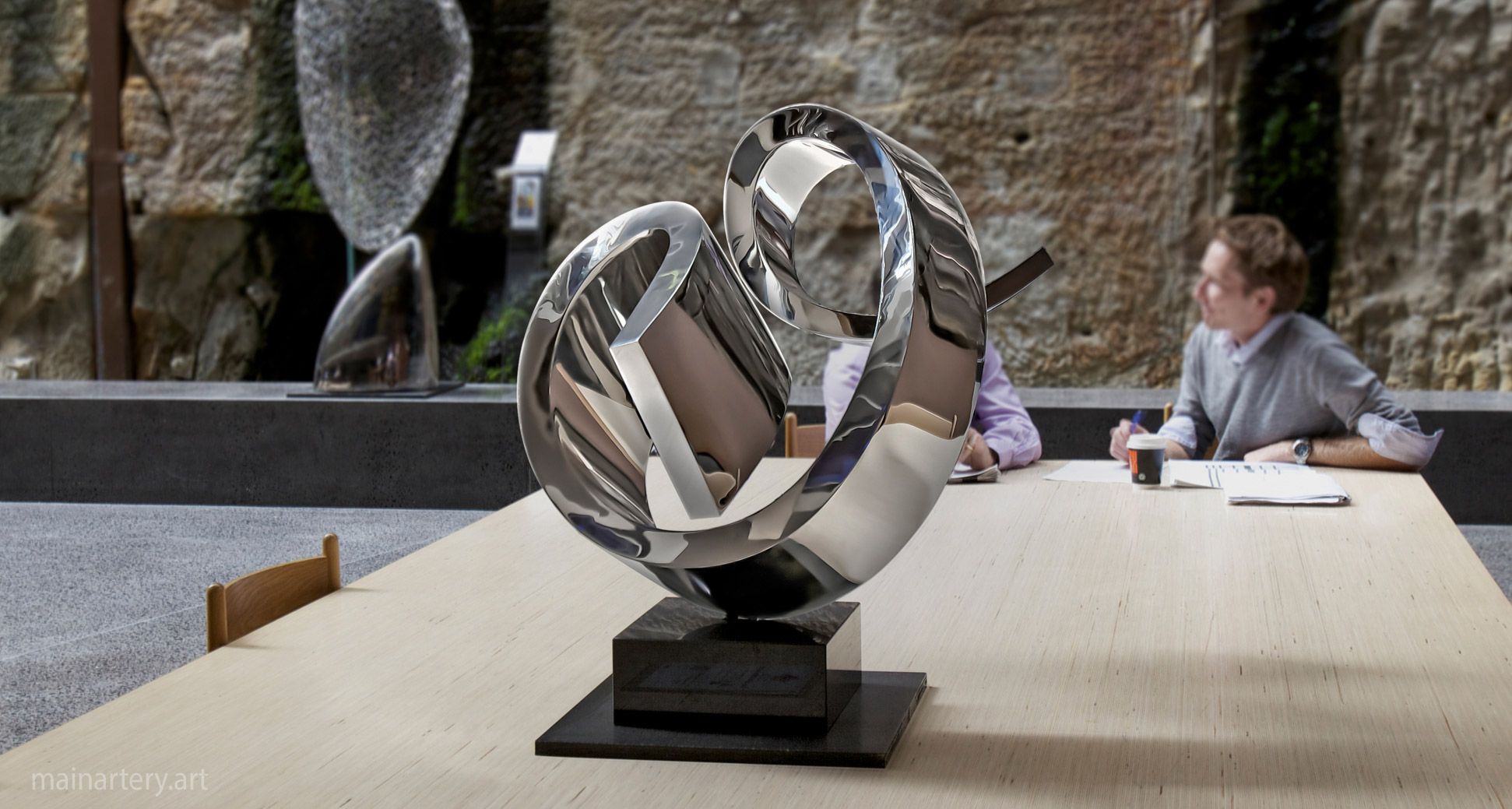 small mirror polished contemporary sculpture image