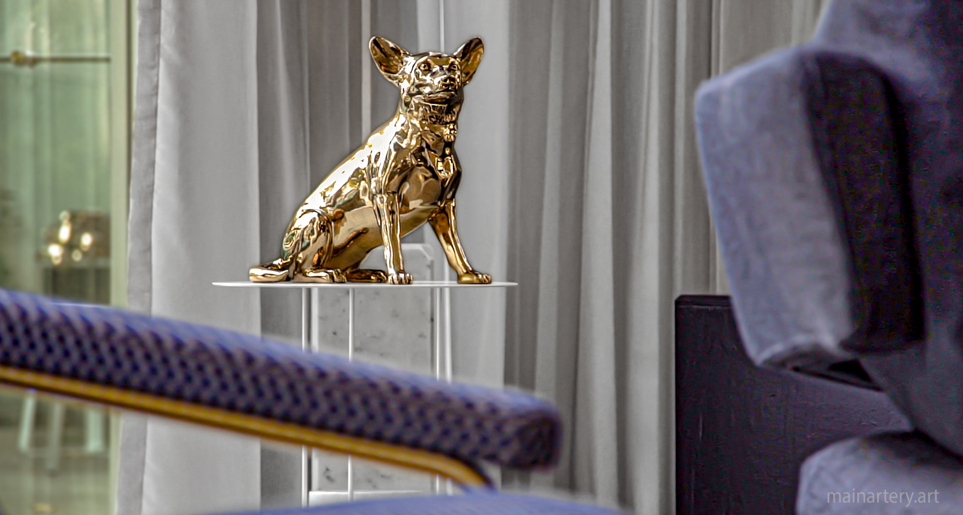 commemorative miniture fox terrier contemporary sculpture image