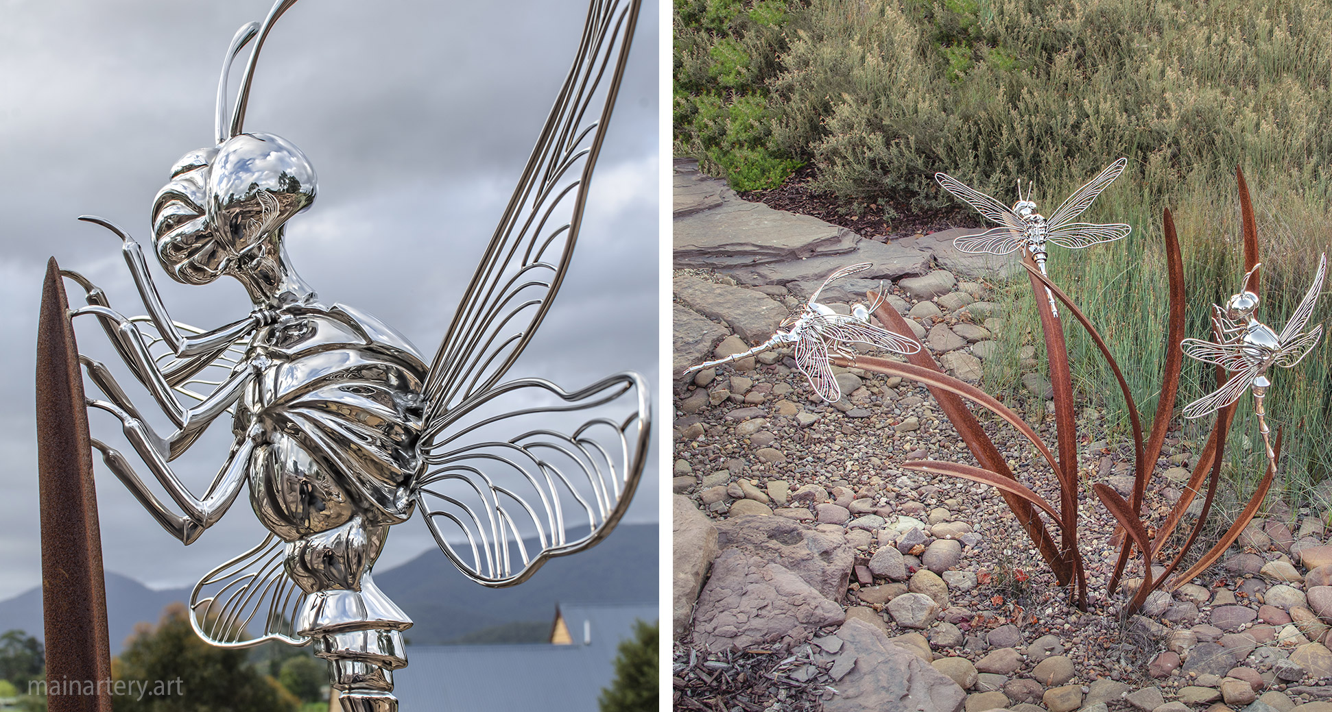contemporary organic public dragonfly art image