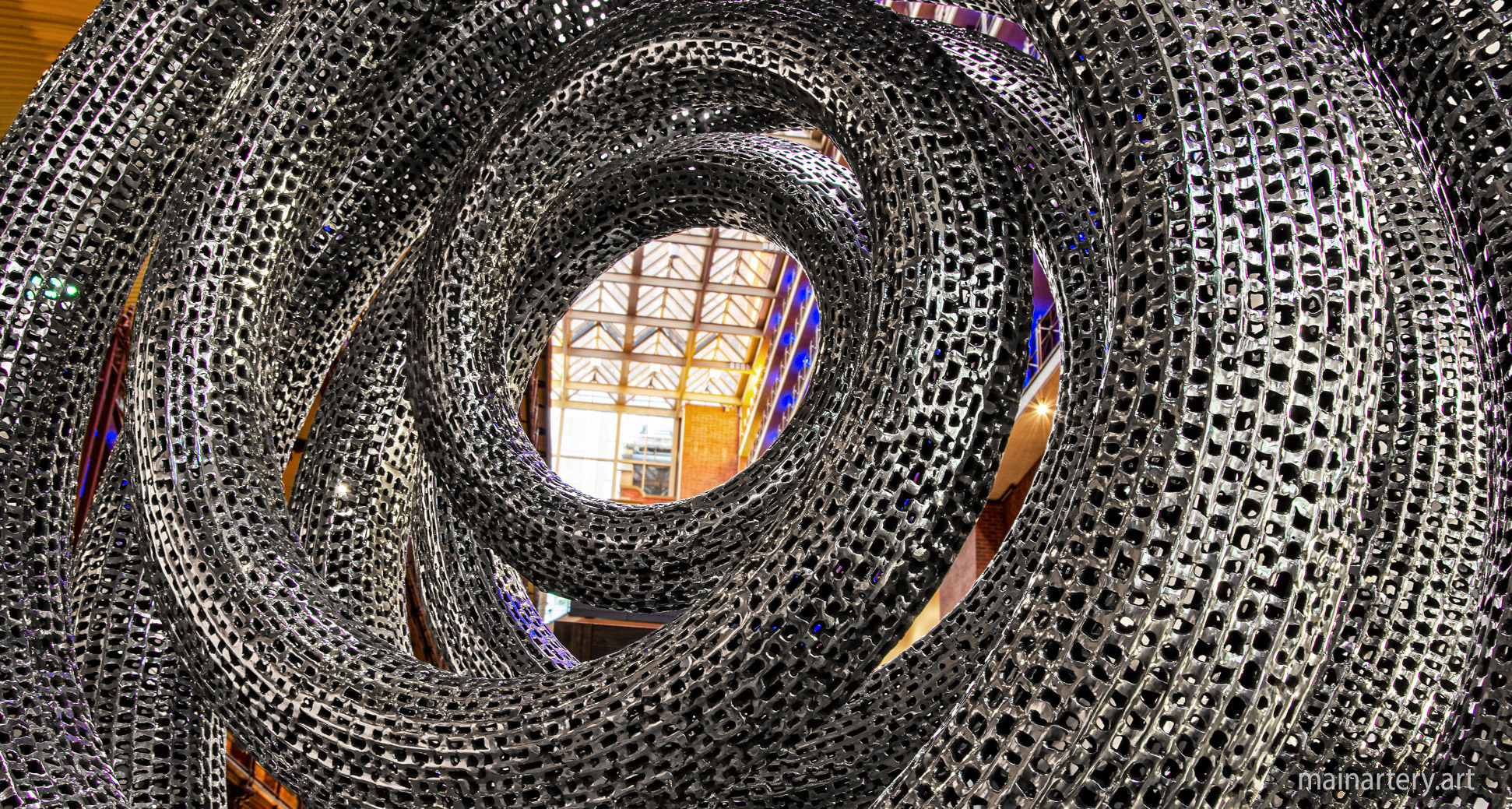 entrance metal spherical interior sculpture image