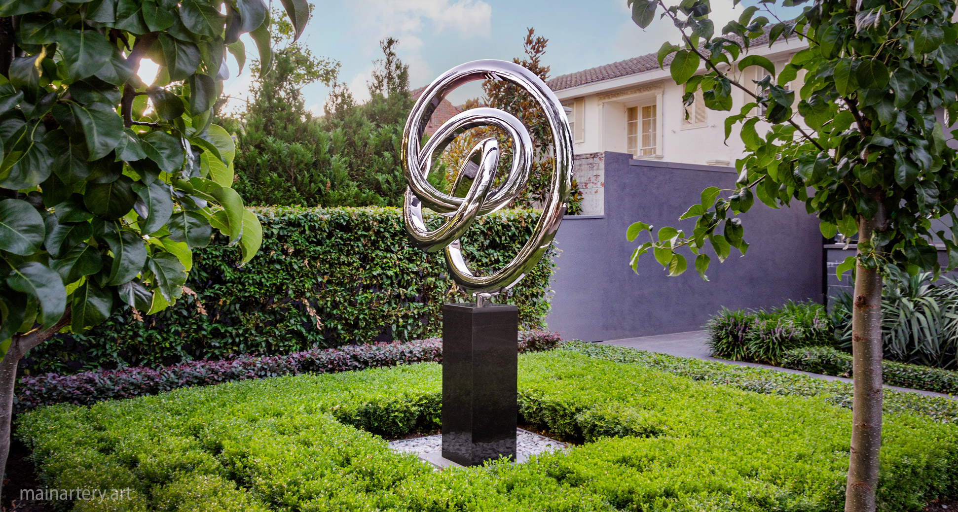giant stainless steel modern garden artwork image