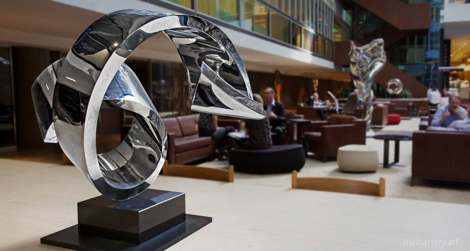 freestanding stainless steel abstract sculpture image