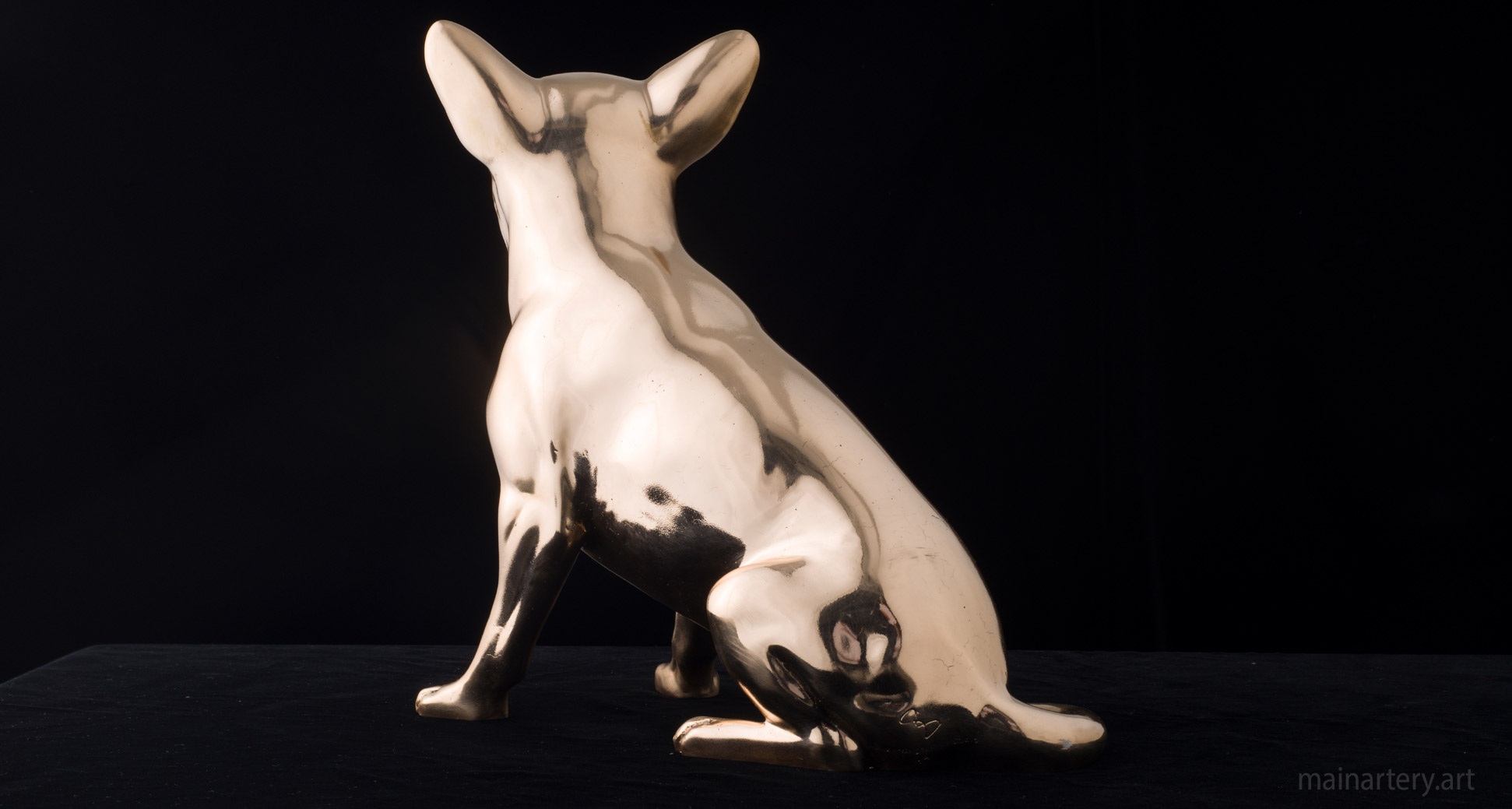 interior bronze modern pet portrait artwork image